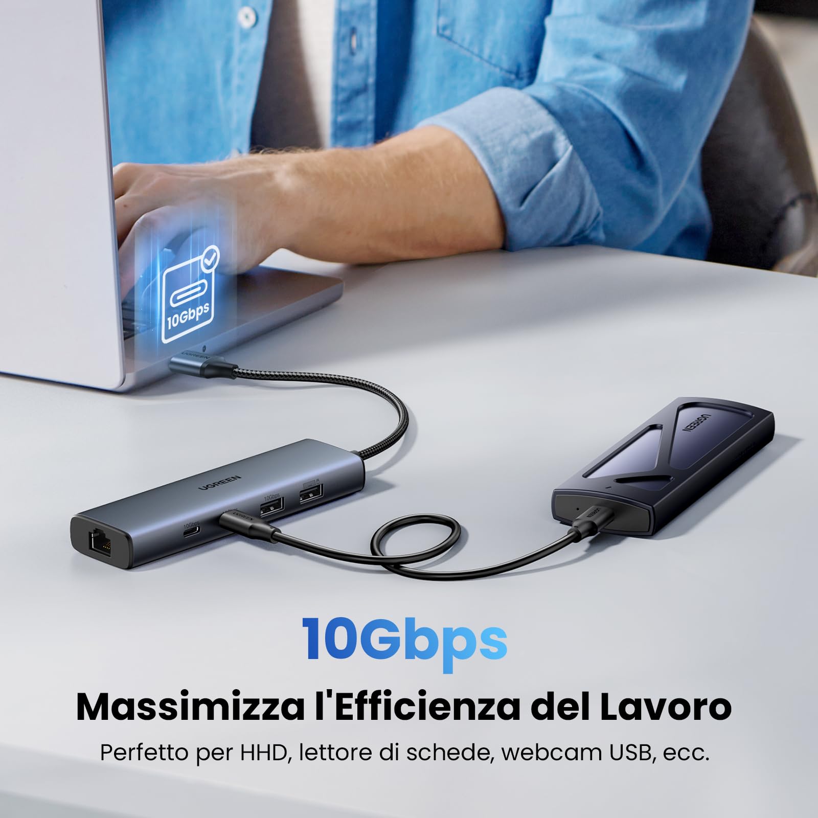ugreen-hub-ethernet-usb-a-6-in-1-lan-gigabit-1000mbps-2x-usb-c-3-2-10gbps image 5