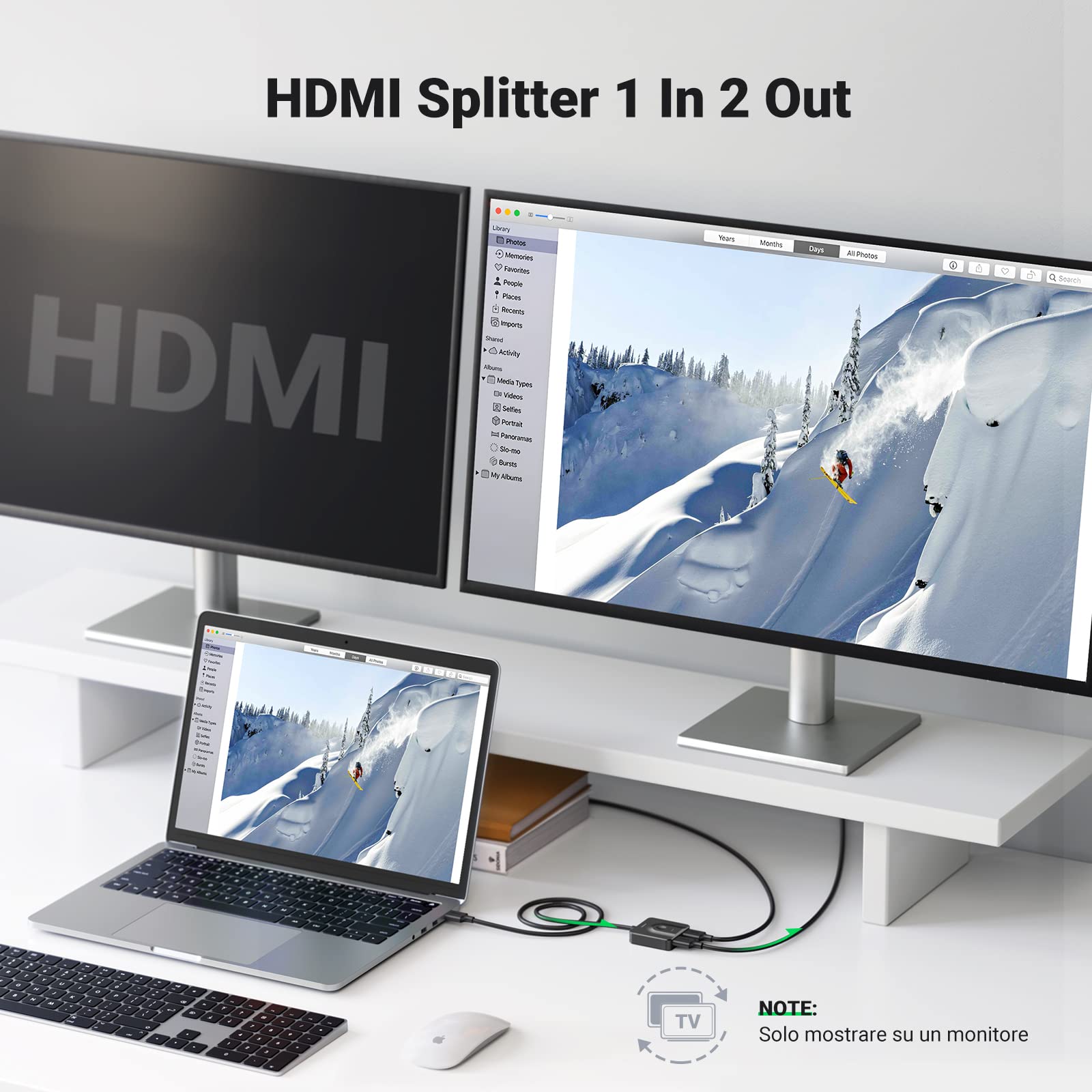 ugreen-switch-hdmi-4k-60hz-bidirezionale-2-in-1-out-con-cavo-1m image 3