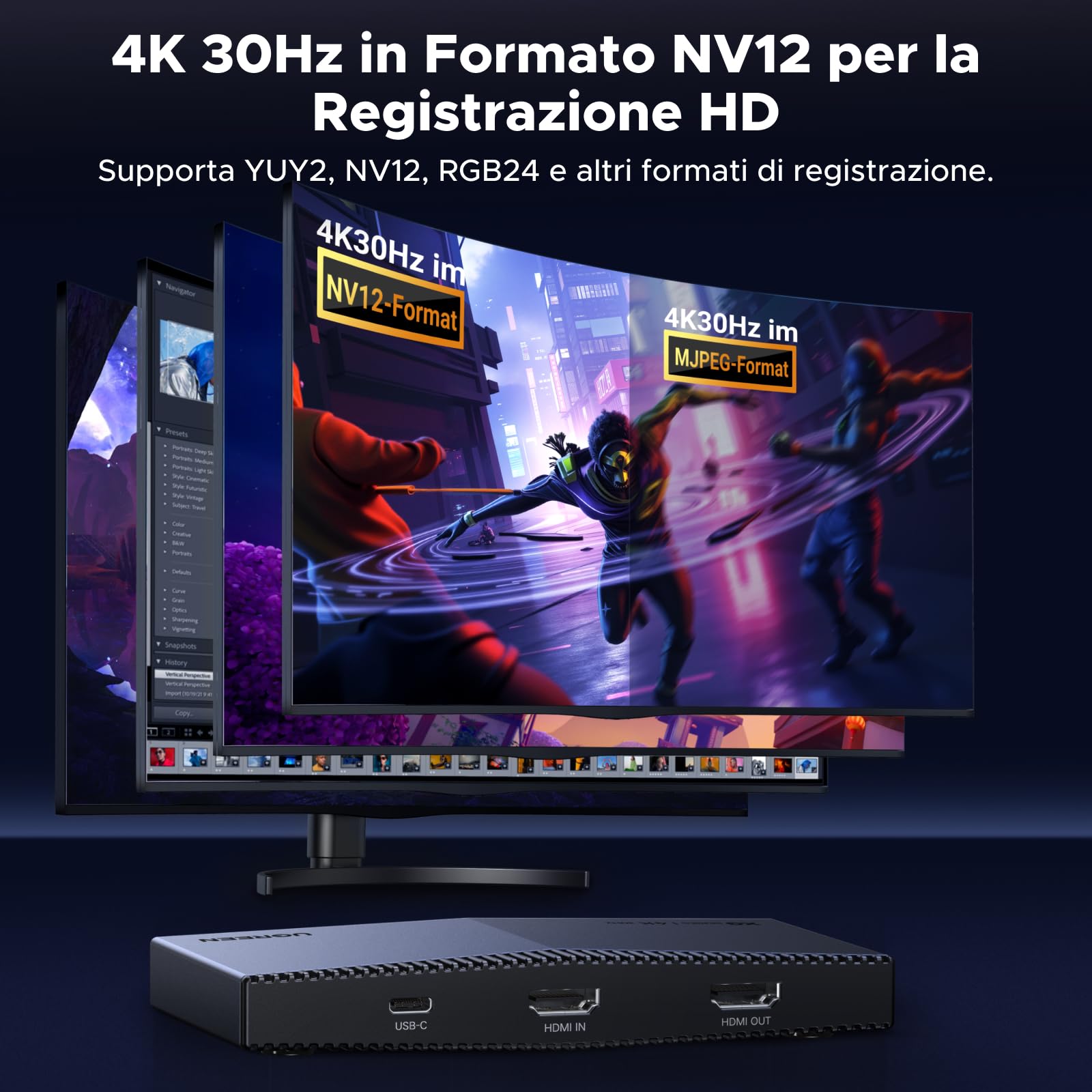 ugreen-scheda-di-acquisizione-video-hdmi-4k-30hz-usb-c-loopout-4k-60hz image 4