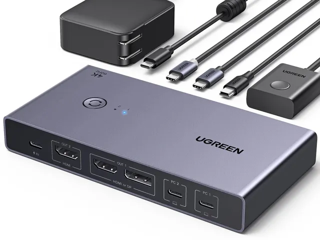 ugreen-switch-kvm-hdmi-2-0-4k-60hz-2-pc-2-monitor-usb-3-0 image 1