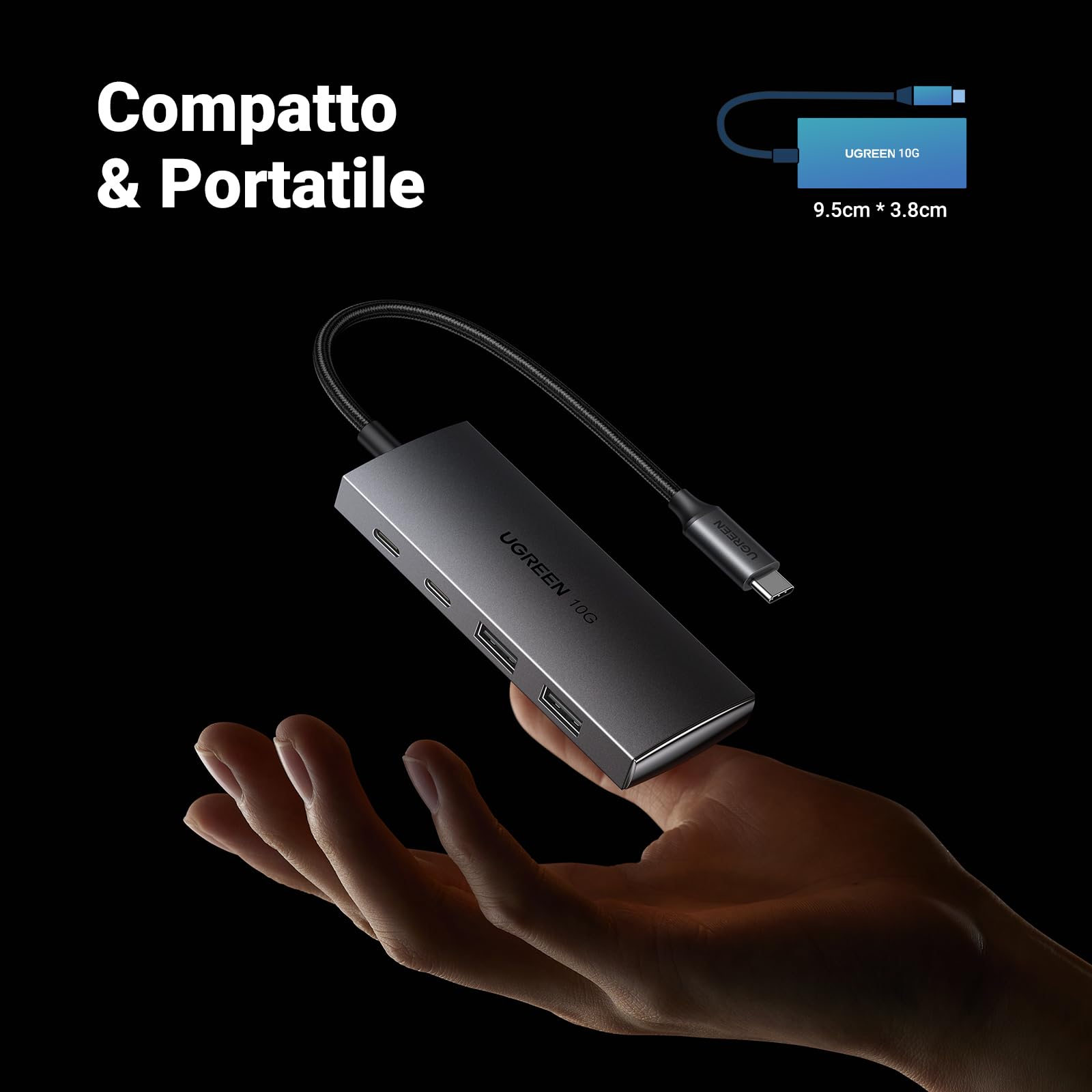ugreen-hub-usb-c-10gbps-4-porte-alluminio-con-2x-usb-c-e-2x-usb-a-3-2 image 7