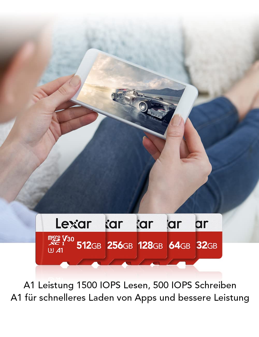 lexar-blue-series-scheda-micro-sd-32gb-2-pack-con-adattatore-sd image 4