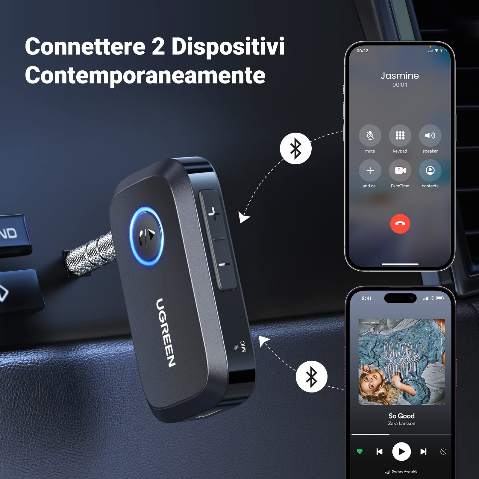 ugreen-ricevitore-bluetooth-6-0-jack-3-5mm-auto-aux-nero-15h image 5