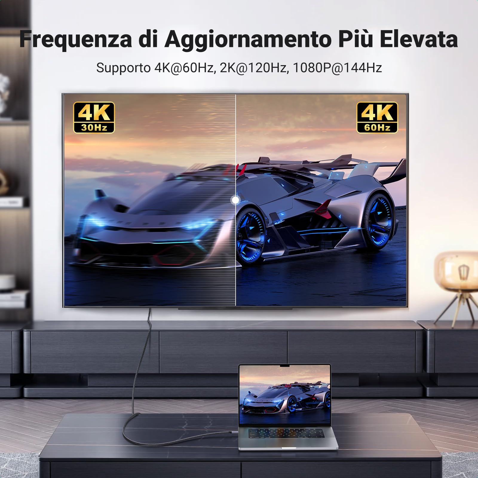 ugreen-cavo-usb-c-a-hdmi-4k-60hz-unidirezionale-2m-nylon image 3