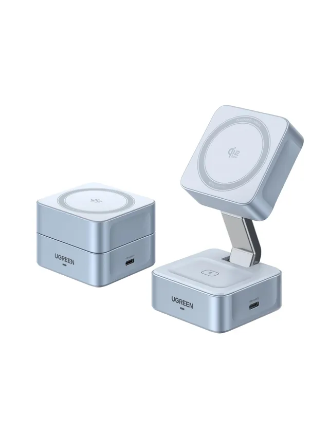ugreen-magflow-qi2-25w-stazione-di-ricarica-wireless-2-in-1-per-iphone-e-airpods image 1