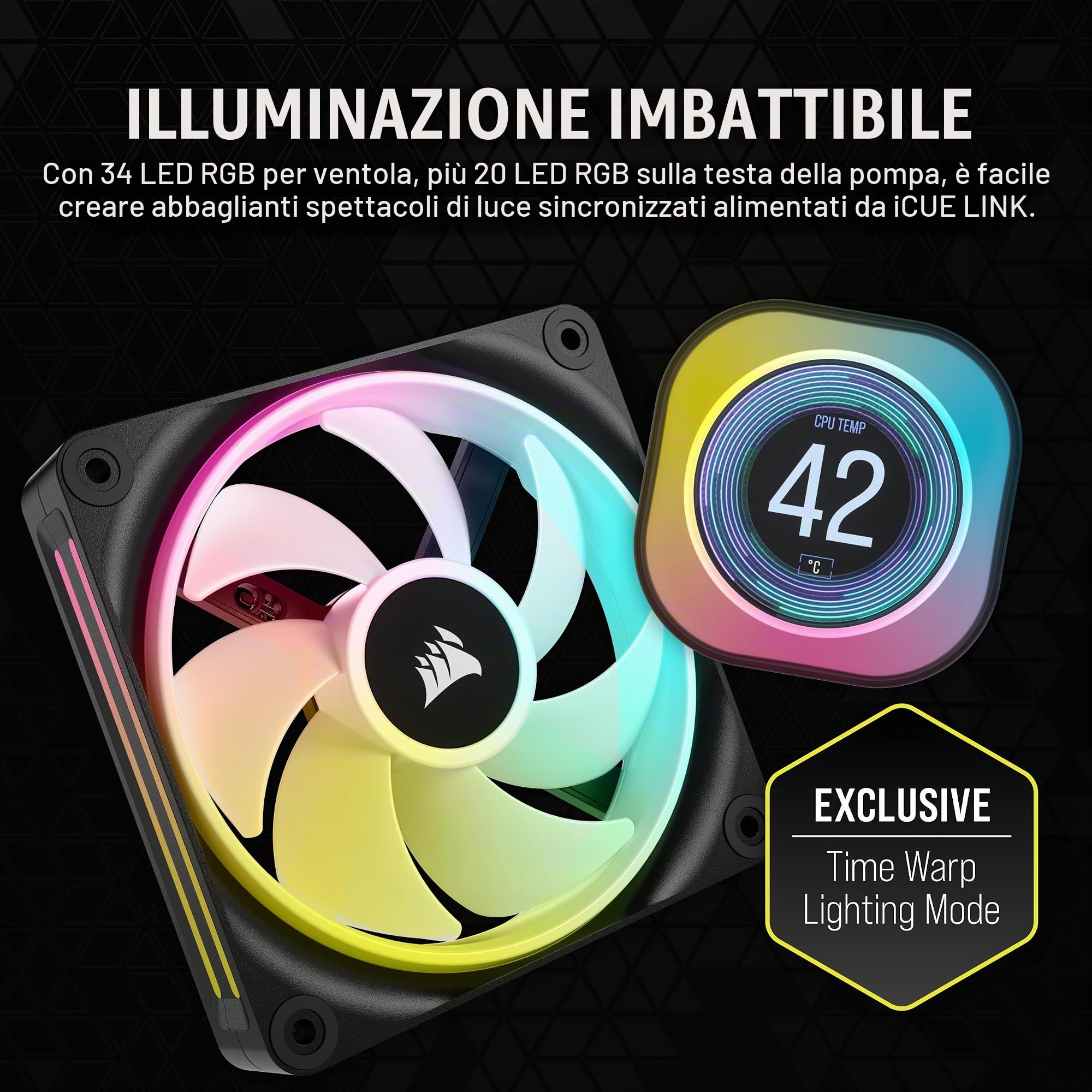 corsair-icue-link-h100i-lcd-raffreddatore-a-liquido-240mm-nero image 5
