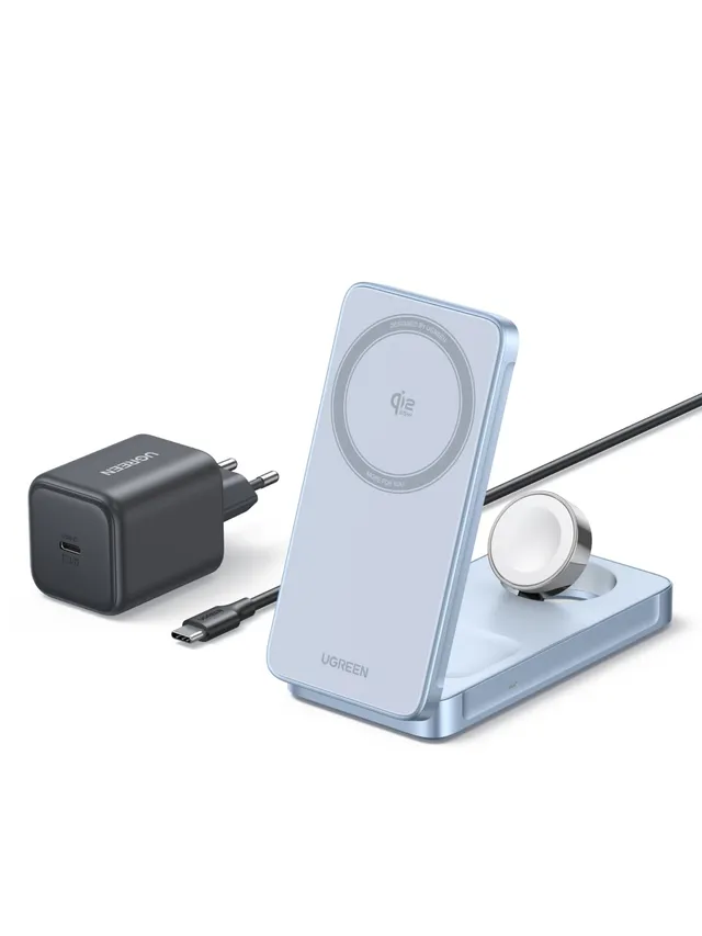 ugreen-magflow-stazione-ricarica-wireless-3in1-qi2-25w-pieghevole image 1