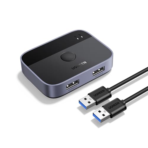 ugreen-switch-usb-3-0-kvm-2x2-per-due-pc-5gbps-alluminio-con-cavi image 8