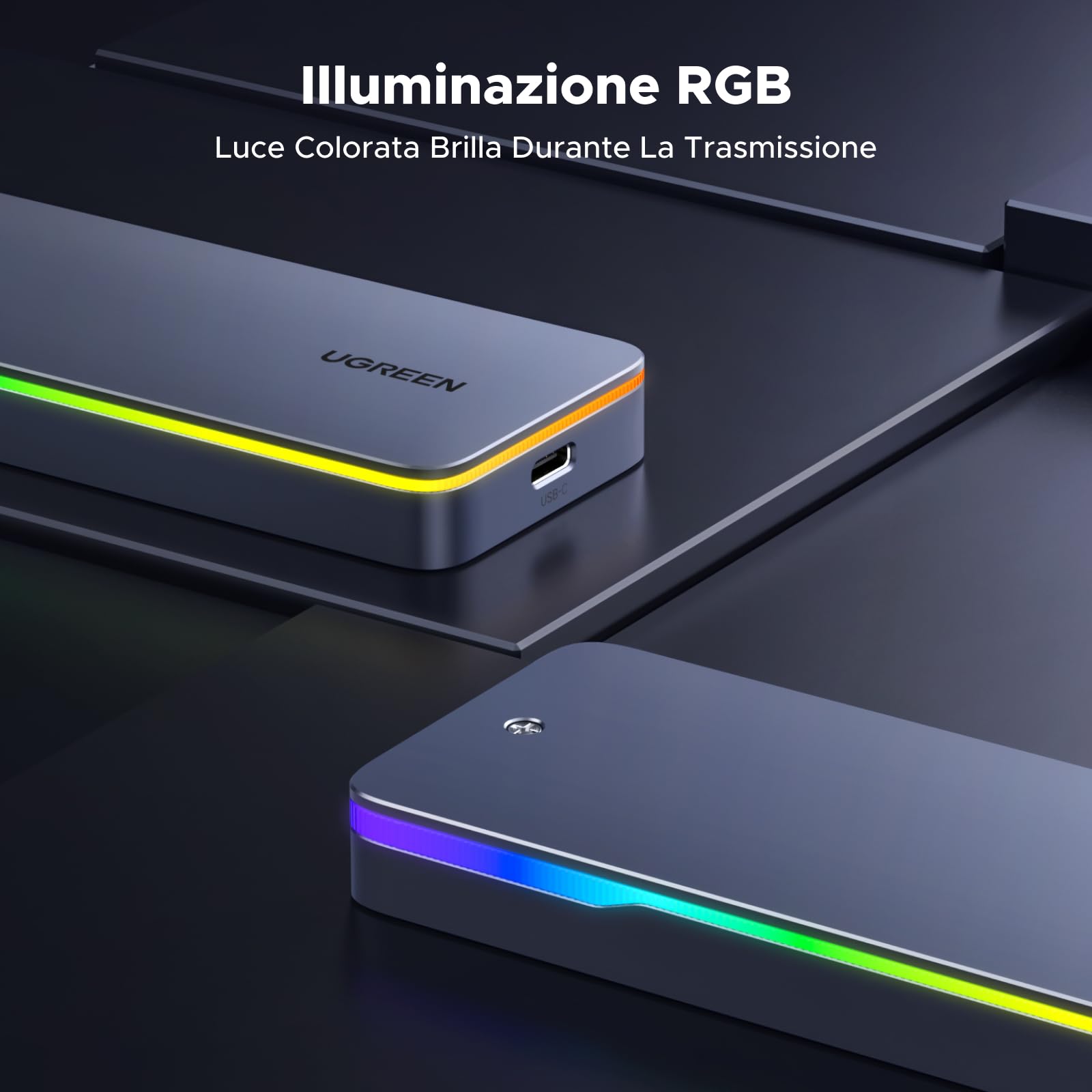 ugreen-enclosure-ssd-m-2-nvme-sata-20gbps-rgb-usb-c-alluminio image 3