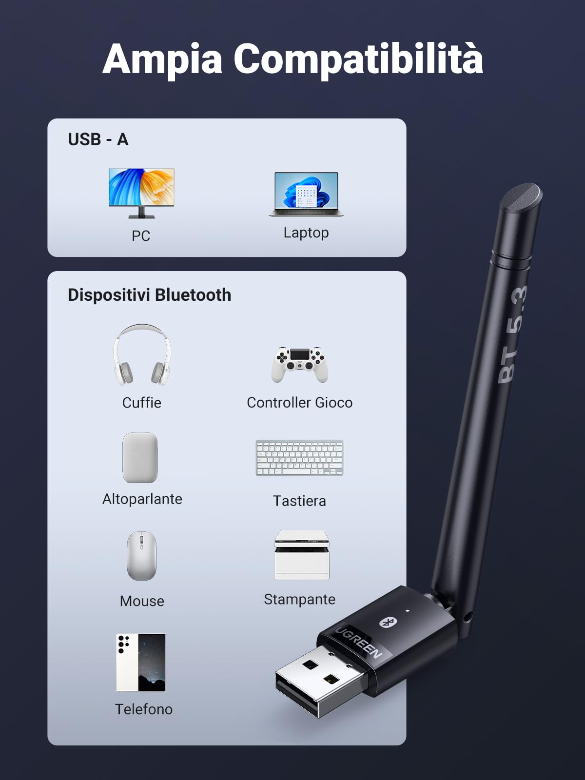 ugreen-adattatore-bluetooth-5-3-usb-dongle-con-antenna-per-pc-windows image 5