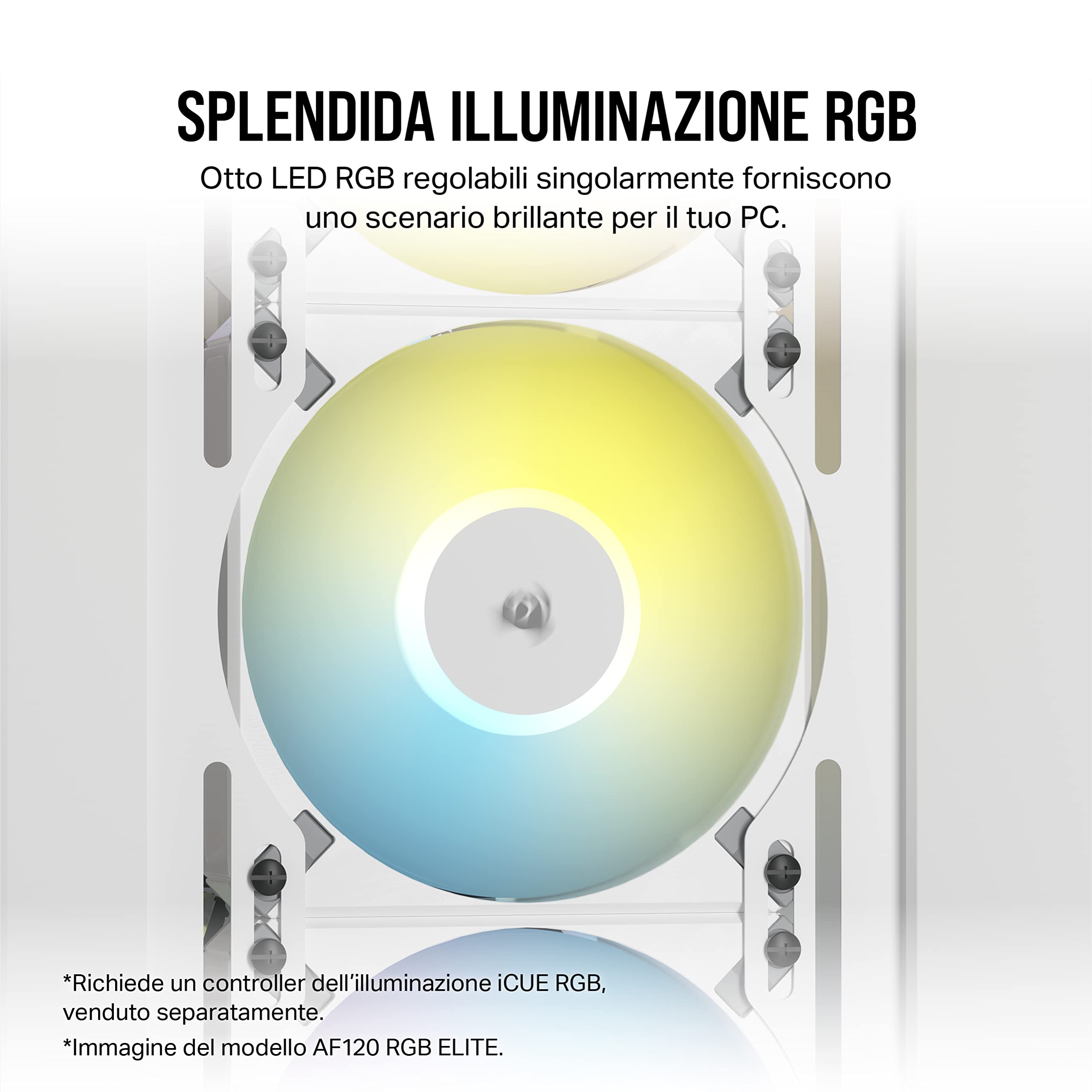 corsair-icue-af140-rgb-elite-ventola-pwm-140-mm-bianco image 4