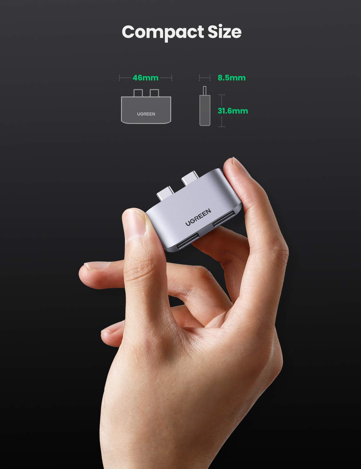 ugreen-hub-usb-c-con-2-porte-usb-3-1-10gbps-per-macbook image 7