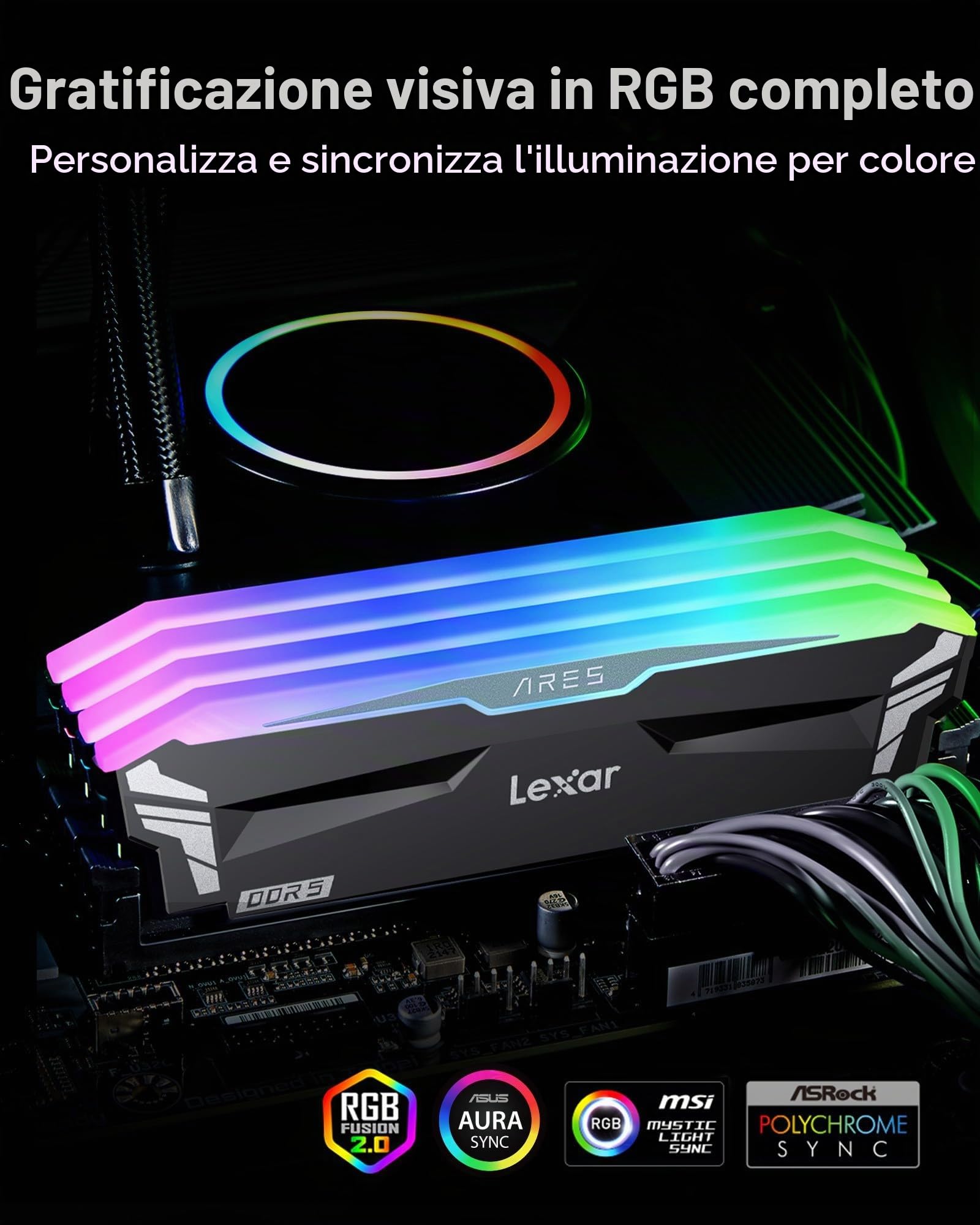 lexar-rgb-ddr5-ram-32gb-kit-2x16gb-6800mhz-cl34-xmp-3-0-amd-expo-1-4v image 4