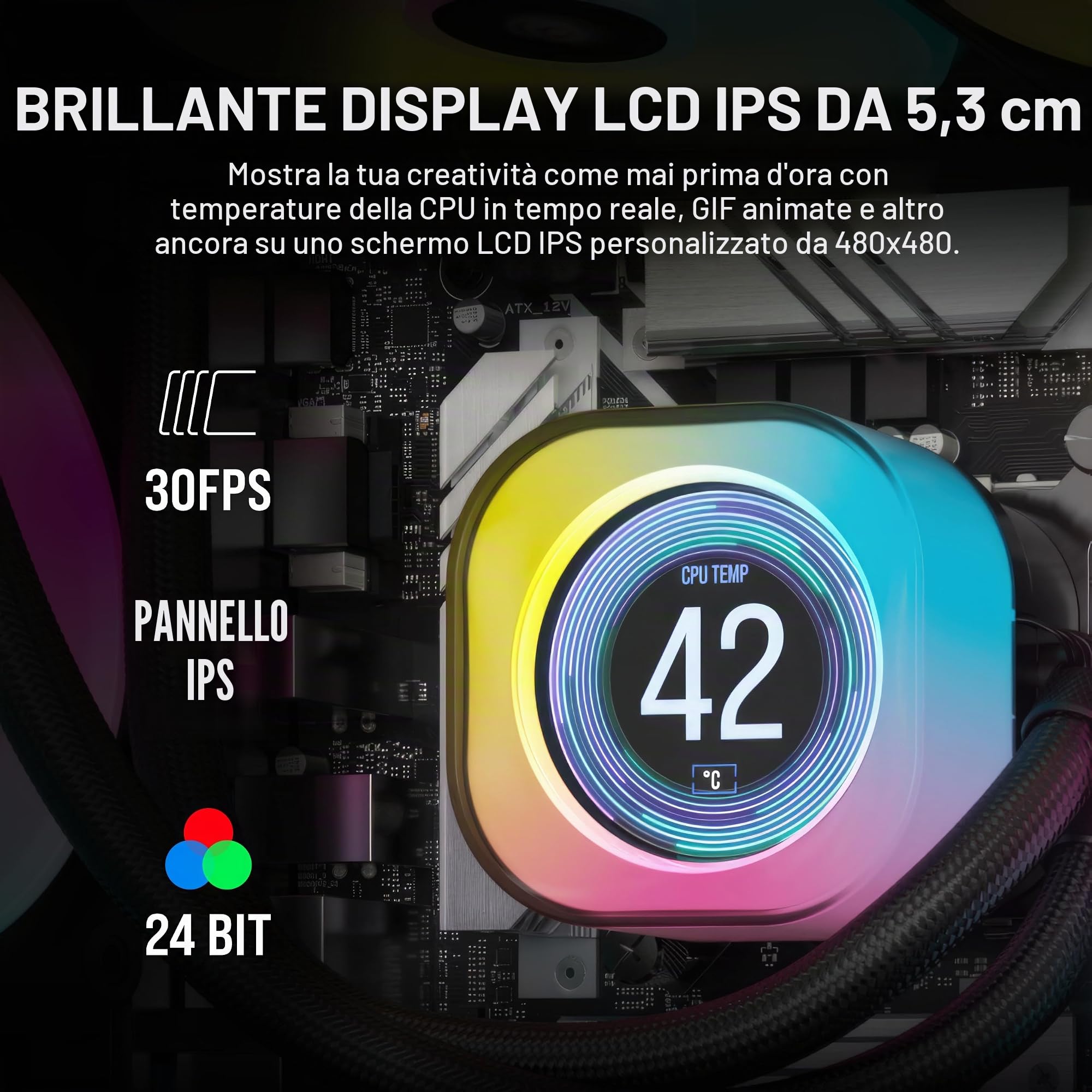corsair-icue-link-h100i-lcd-raffreddatore-a-liquido-240mm-nero image 4