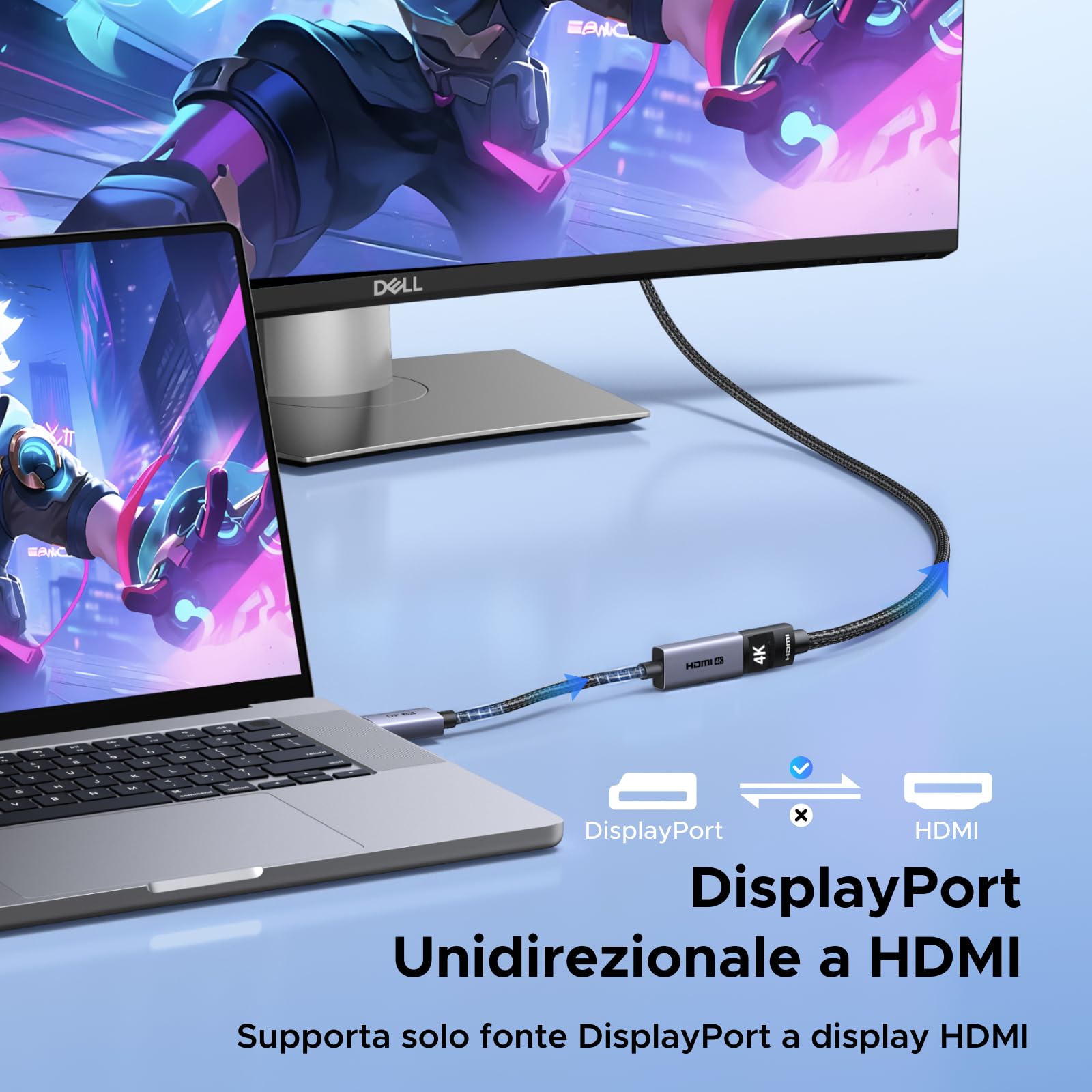 ugreen-adattatore-displayport-a-hdmi-4k-60hz-in-nylon-intrecciato image 5