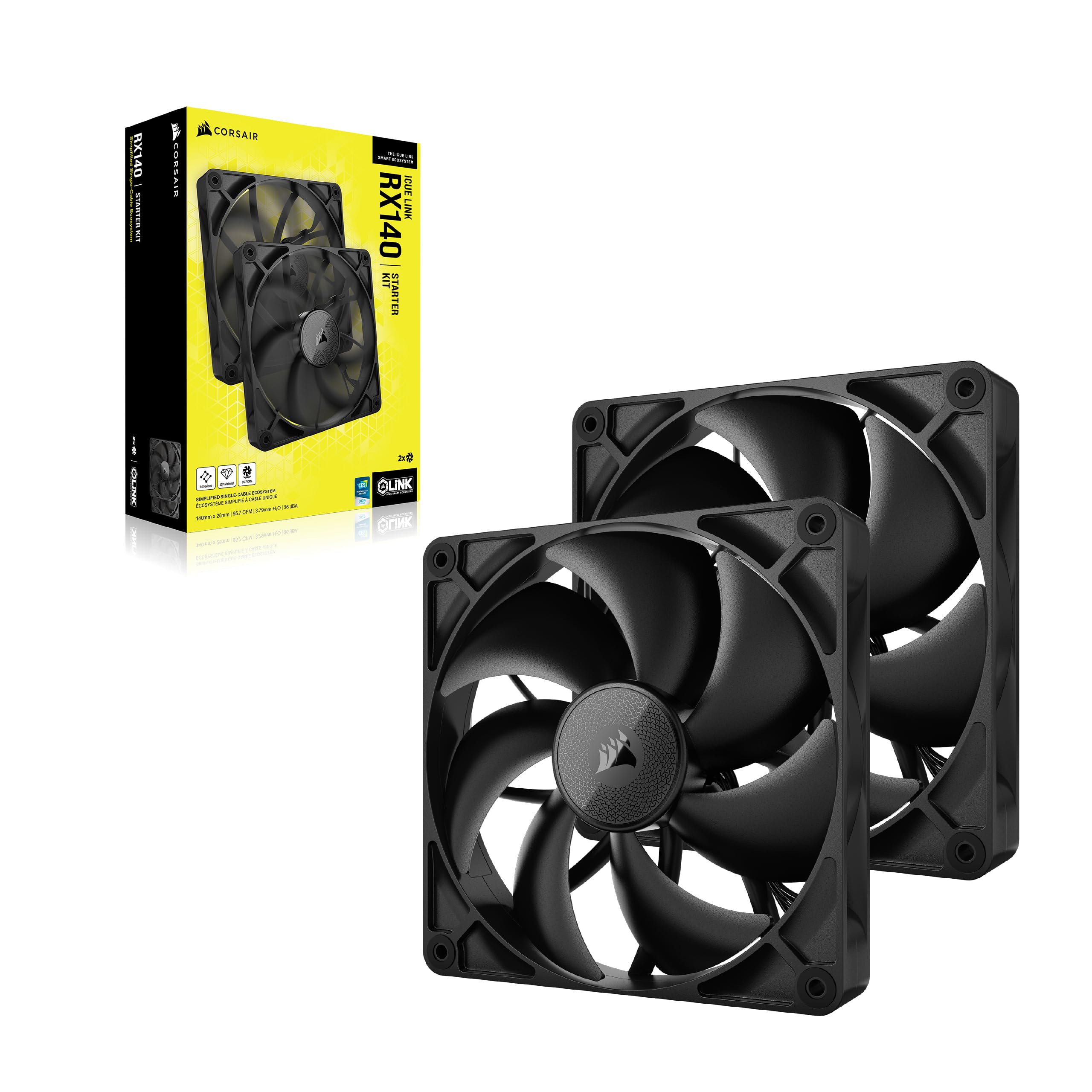 corsair-icue-link-rx140-140mm-ventola-pwm-nero-confezione-doppia-con-system-hub image 8