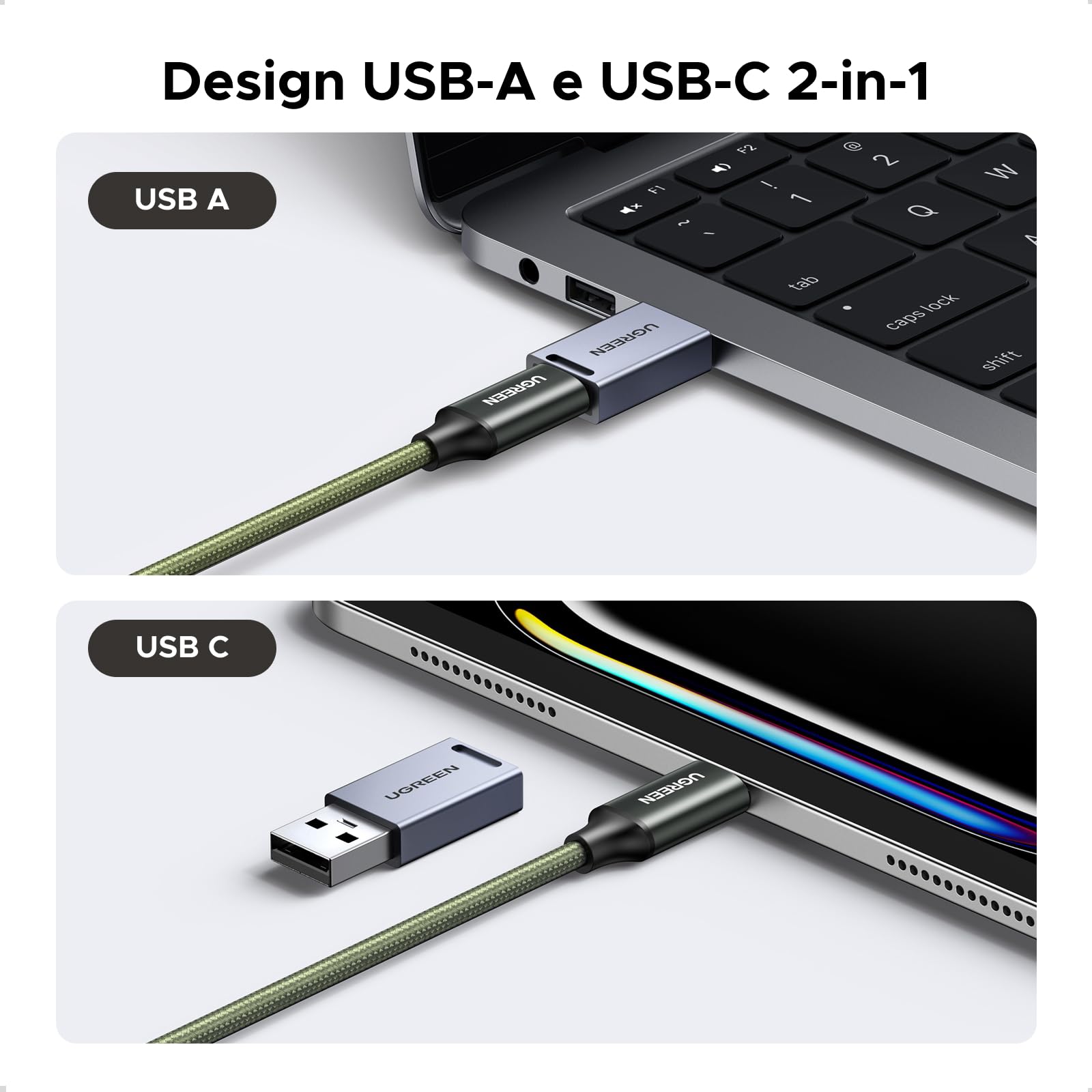 ugreen-lettore-di-schede-sd-tf-usb-c-usb-a-con-custodia-portatile-170mb-s image 8
