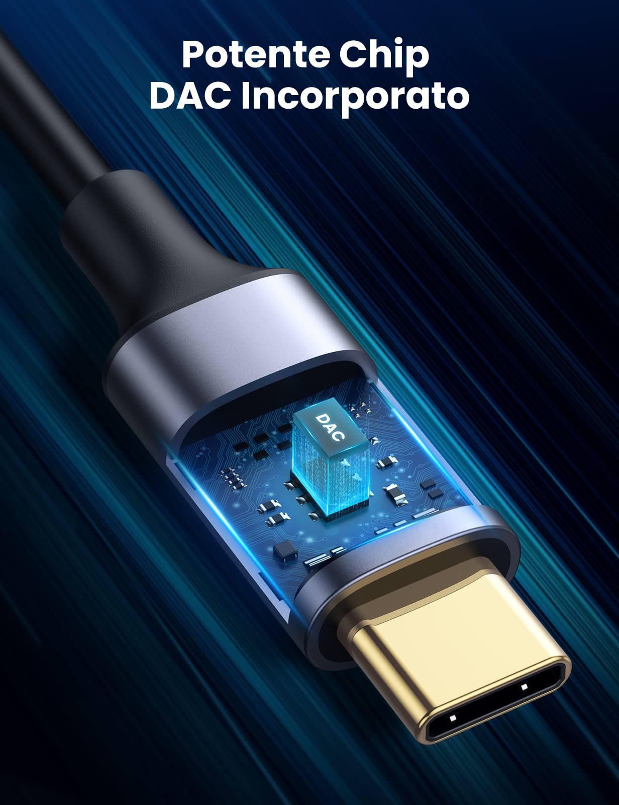 ugreen-cavo-usb-c-a-2-rca-maschio-con-chip-dac-audio-stereo-16bit-48khz-1-5-m-al image 2