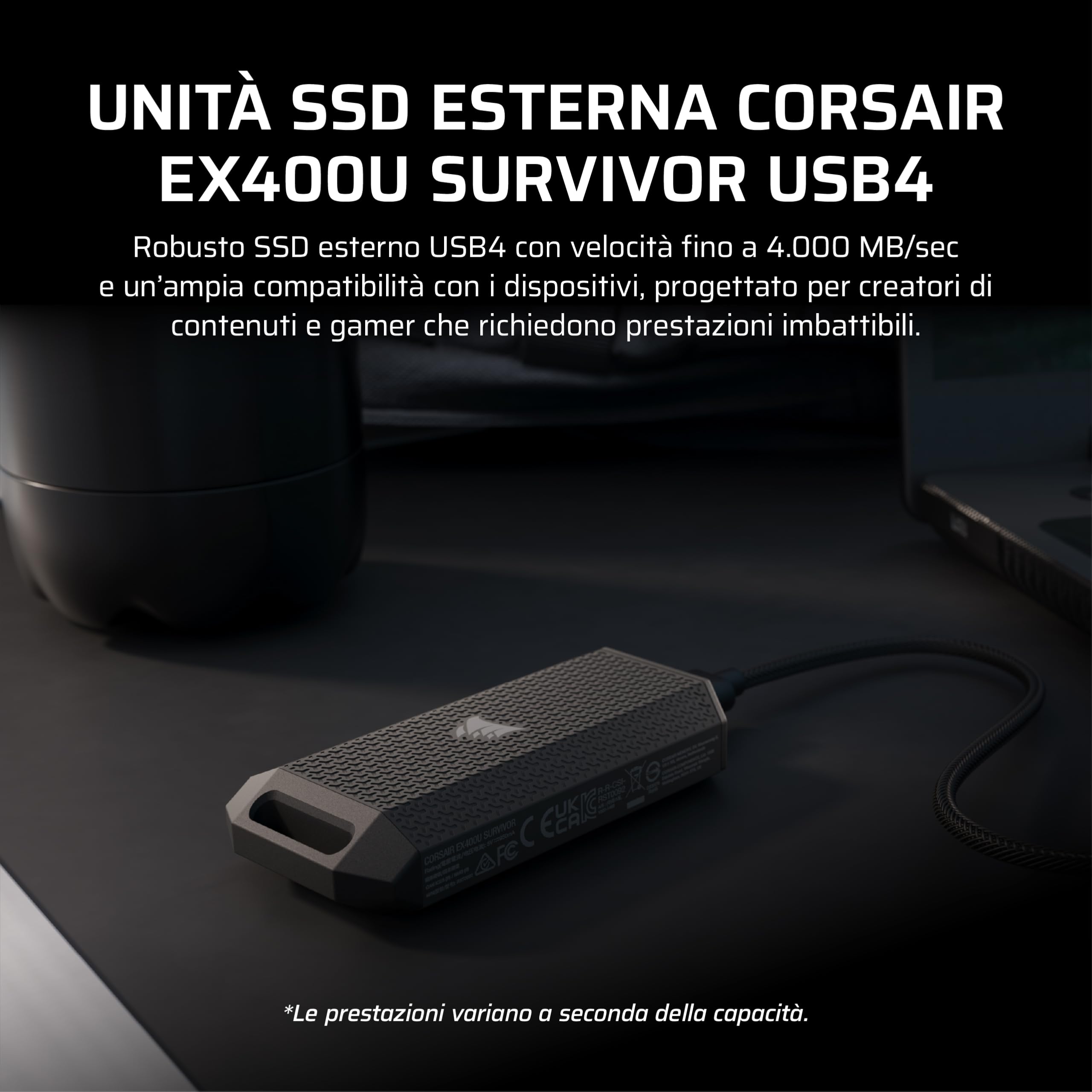 corsair-ex400u-survivor-ssd-esterno-4tb-usb4-fino-a-4000mb-s-nero image 2