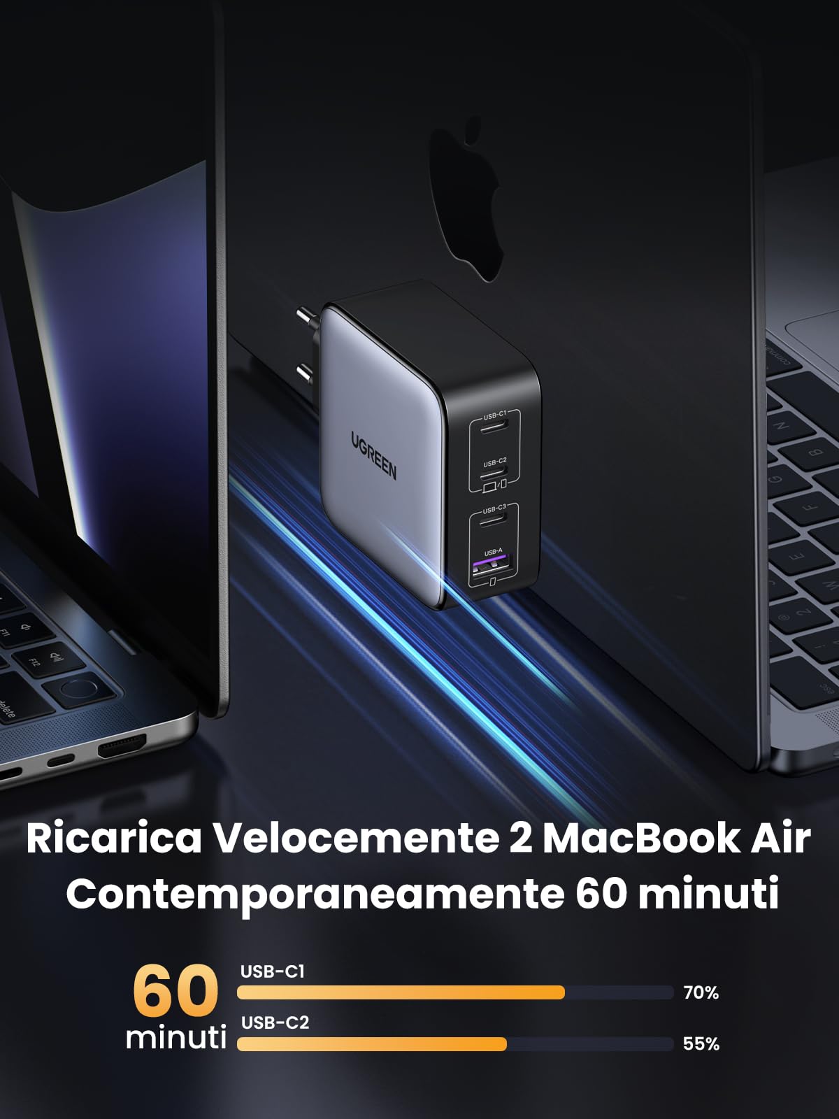 ugreen-nexode-100w-caricatore-usb-c-gan-4-porte-pd-3-0 image 3