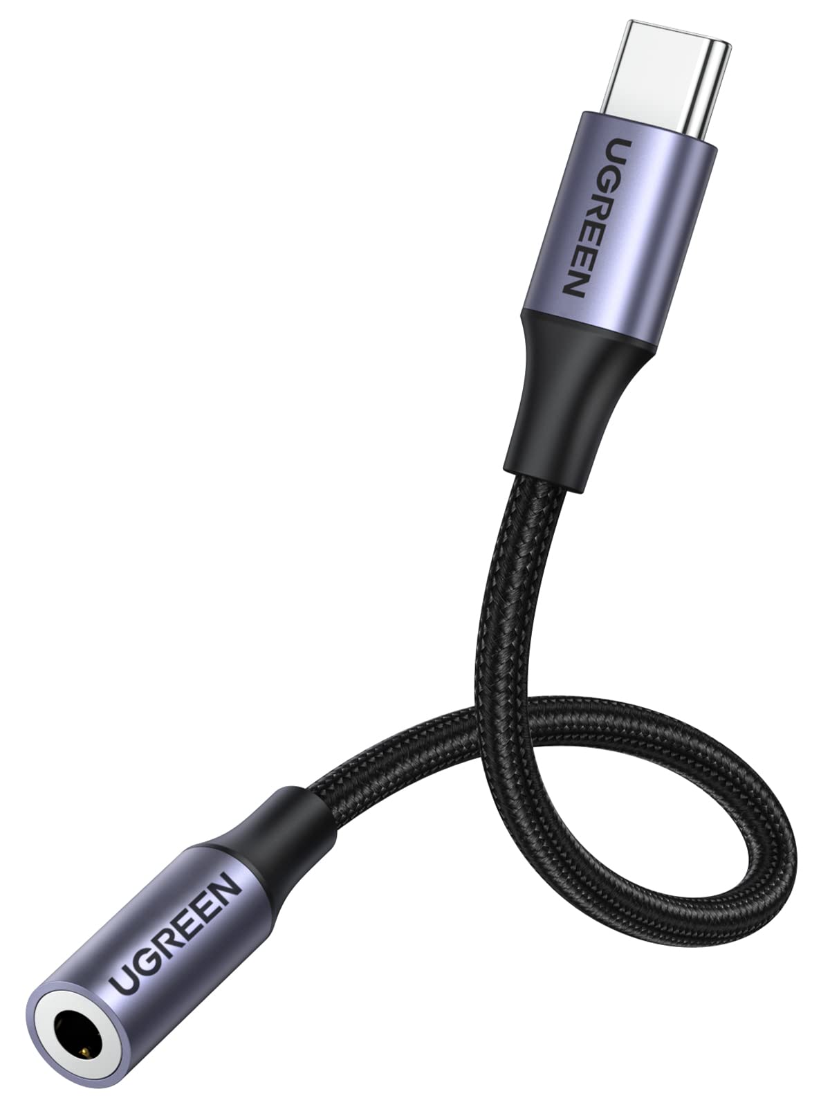 ugreen-adattatore-usb-c-a-jack-audio-3-5mm-in-nylon-grigio image 1