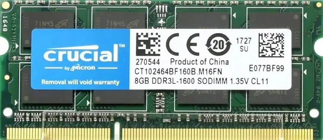 crucial-ram-ddr3l-1600-sodimm-8gb-laptop-cl11-1-35v-ct102464bf160b image 1