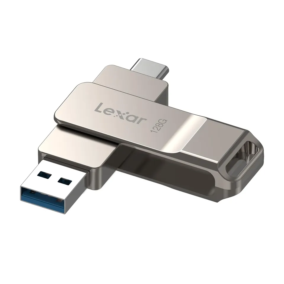 lexar-jumpdrive-d40e-128gb-dual-usb-type-a-type-c-champagne-argento image 1