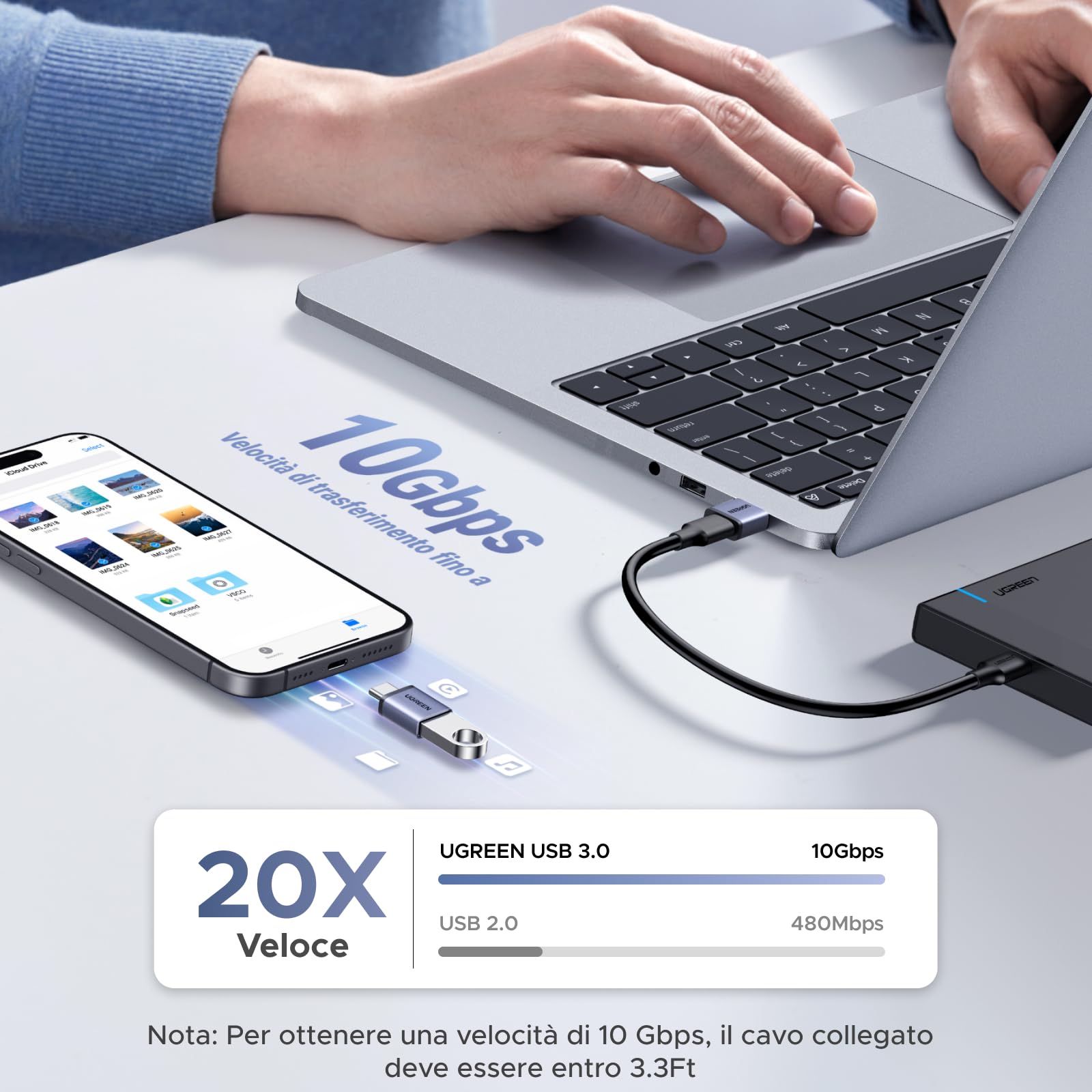 ugreen-adattatore-usb-c-a-usb-a-10gbps-kit-4-pezzi image 2