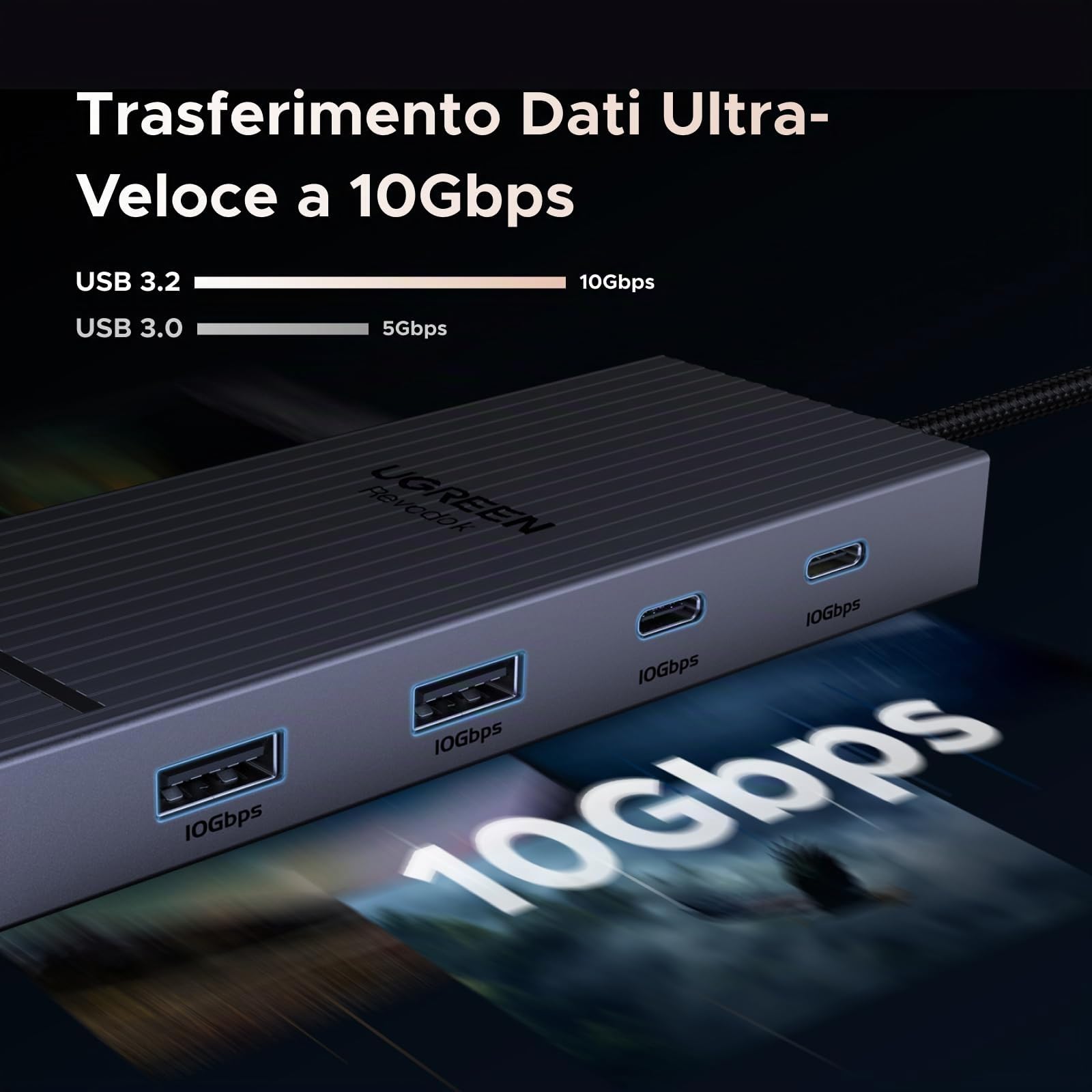 ugreen-revodok-pro-207-hub-usb-c-7-in-1-doppio-hdmi-4k60hz-100w image 4
