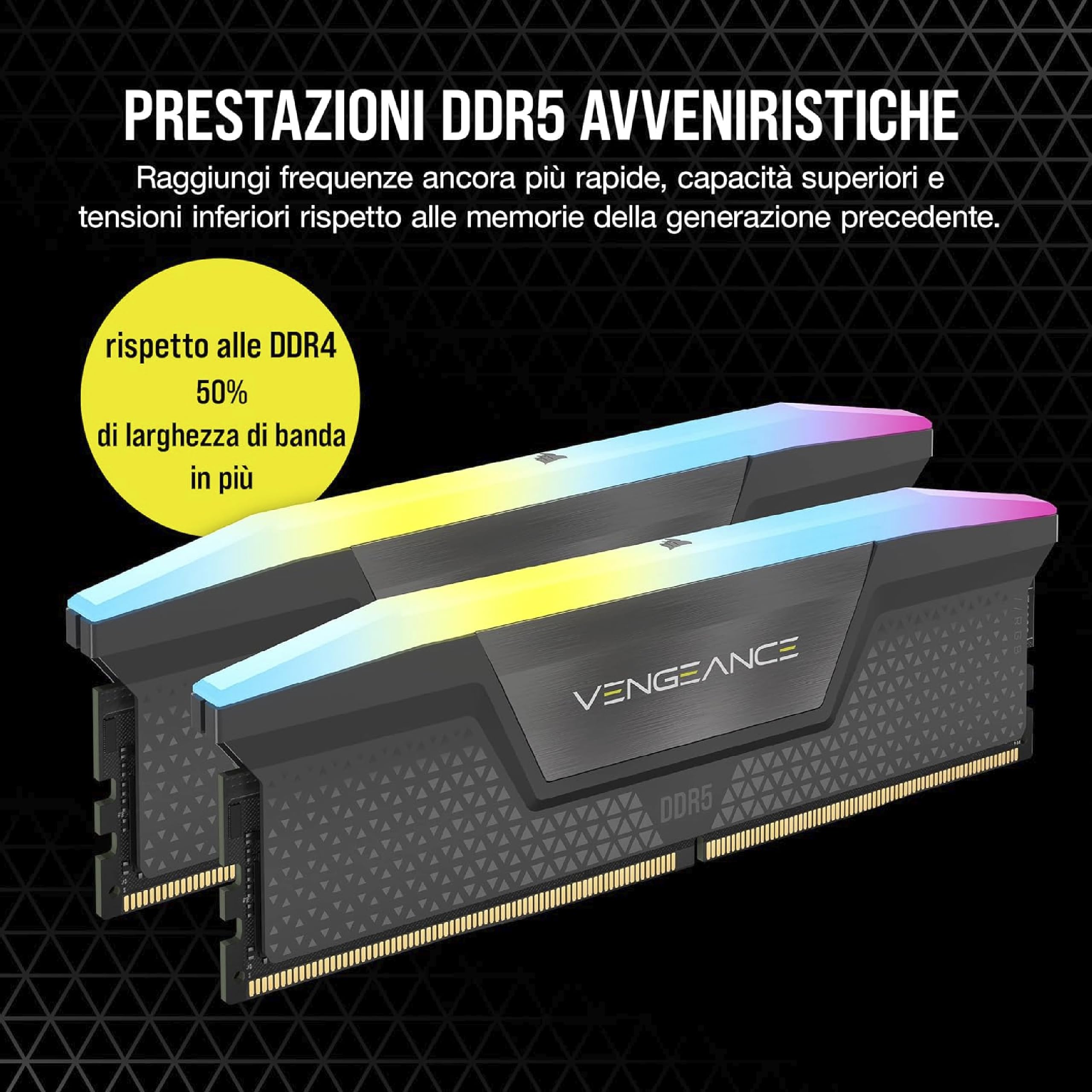 corsair-vengeance-rgb-ddr5-16gb-2-x-8gb-5600mhz-cl40-grigio-amd-expo-e-intel-xmp image 3