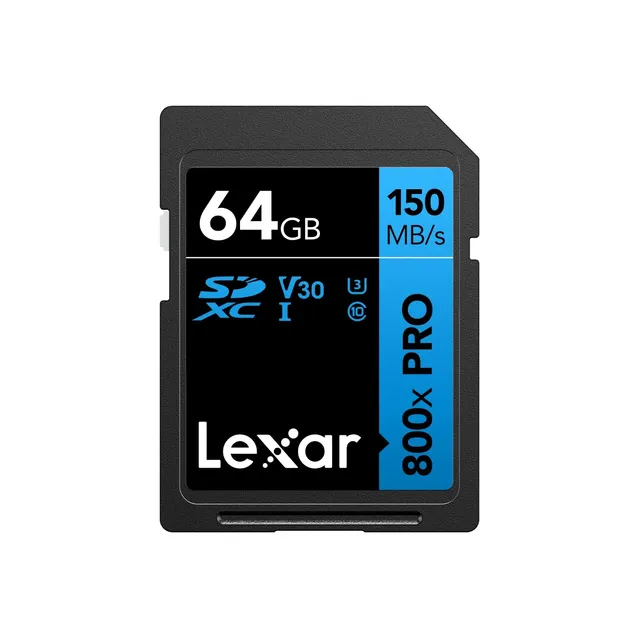 lexar-800x-pro-scheda-sdxc-uhs-i-64gb-150mb-s-v30-u3-c10 image 1