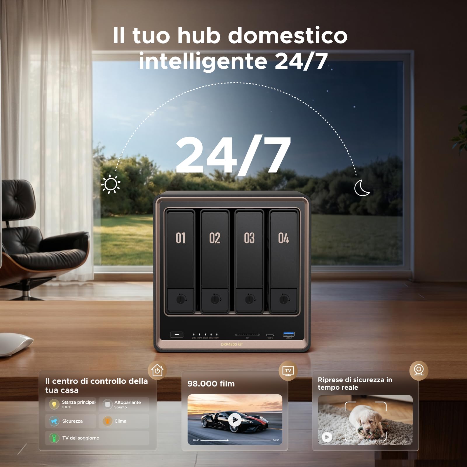 ugreen-nasync-dxp4800-gt-nas-4-vani-amd-ryzen-r2514-doppia-10gbe-senza-hdd image 3