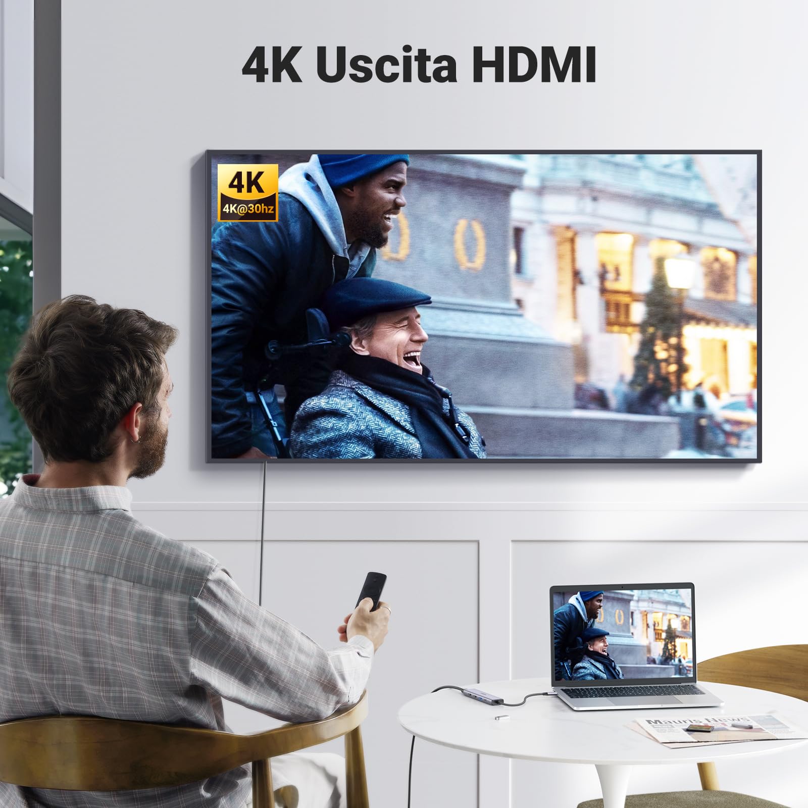 ugreen-revodok-105-hub-usb-c-5-in-1-hdmi-4k-pd-100w-grigio image 3