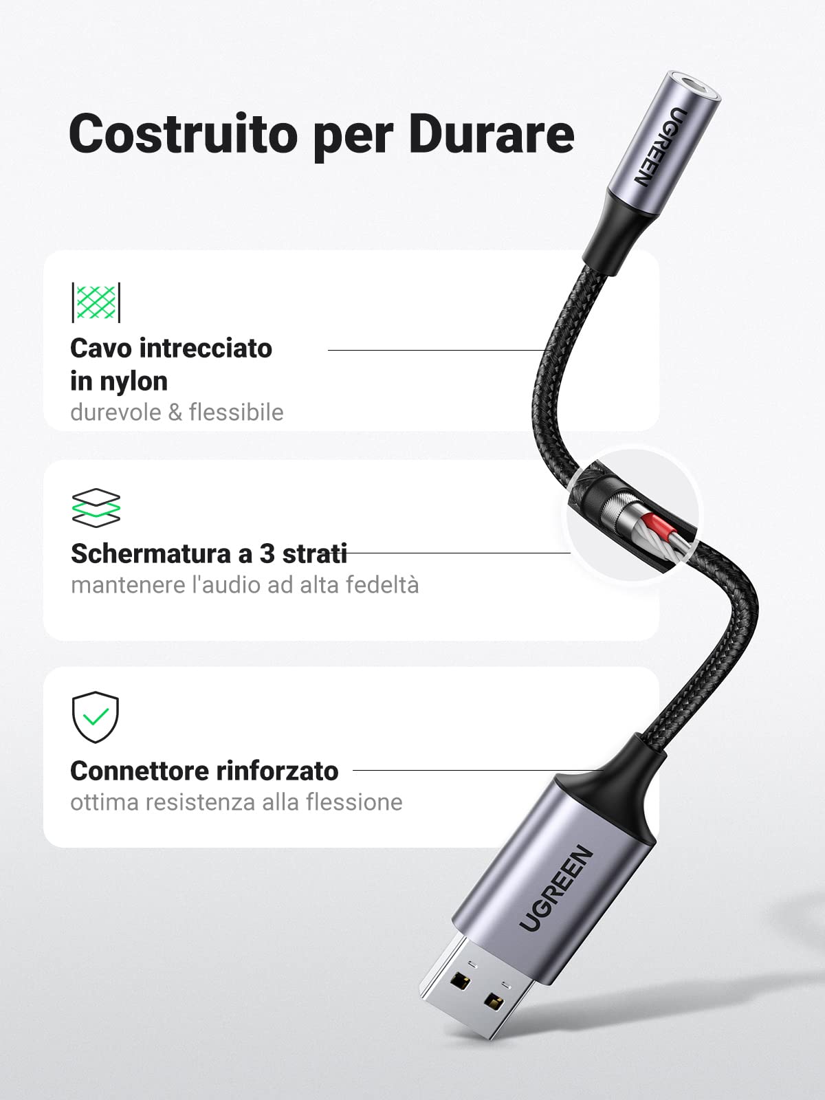 ugreen-adattatore-audio-usb-a-jack-3-5-mm-25-cm-scheda-audio-esterna-24bit-96khz image 5