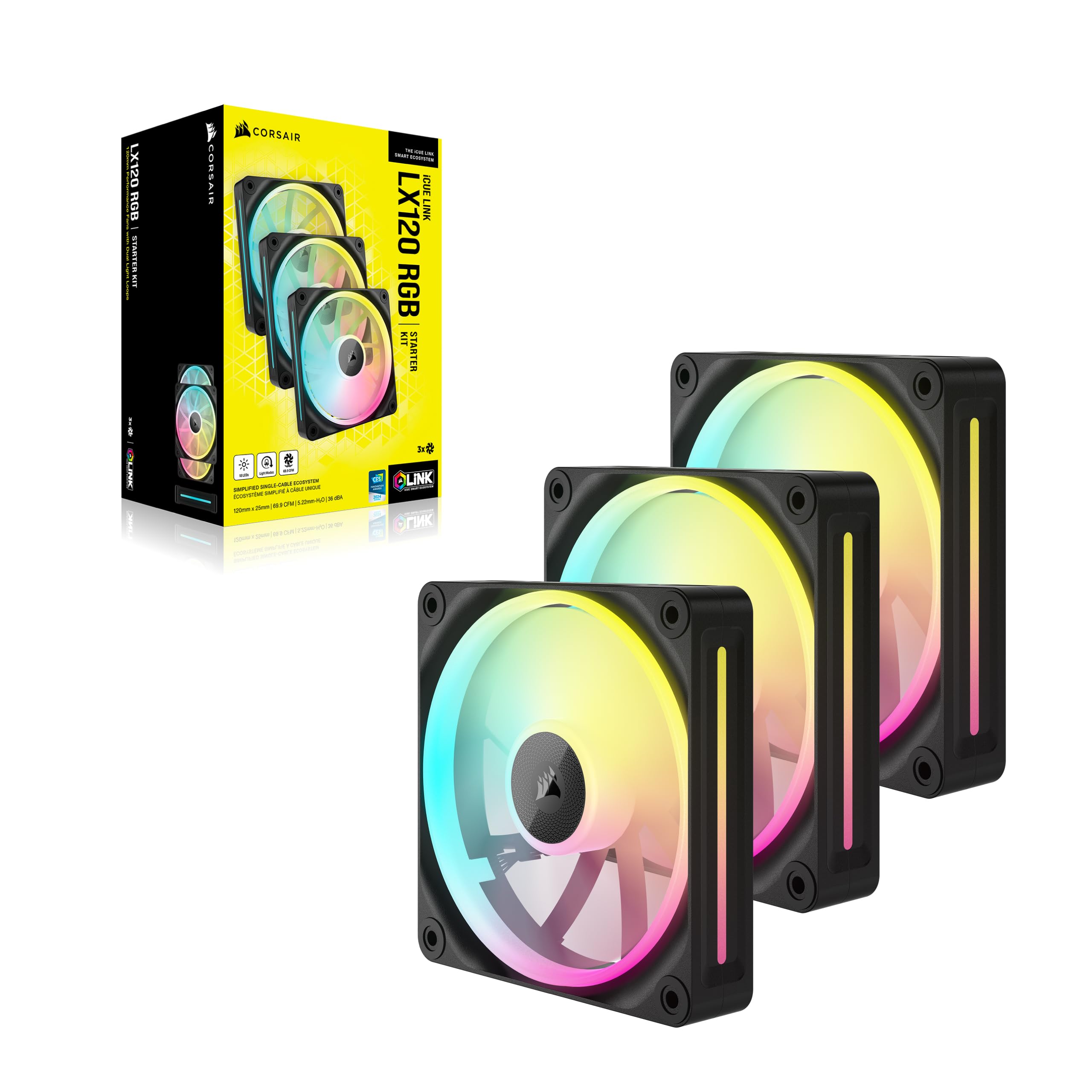 corsair-icue-link-lx120-rgb-ventola-case-120-mm-nera-confezione-da-3 image 7