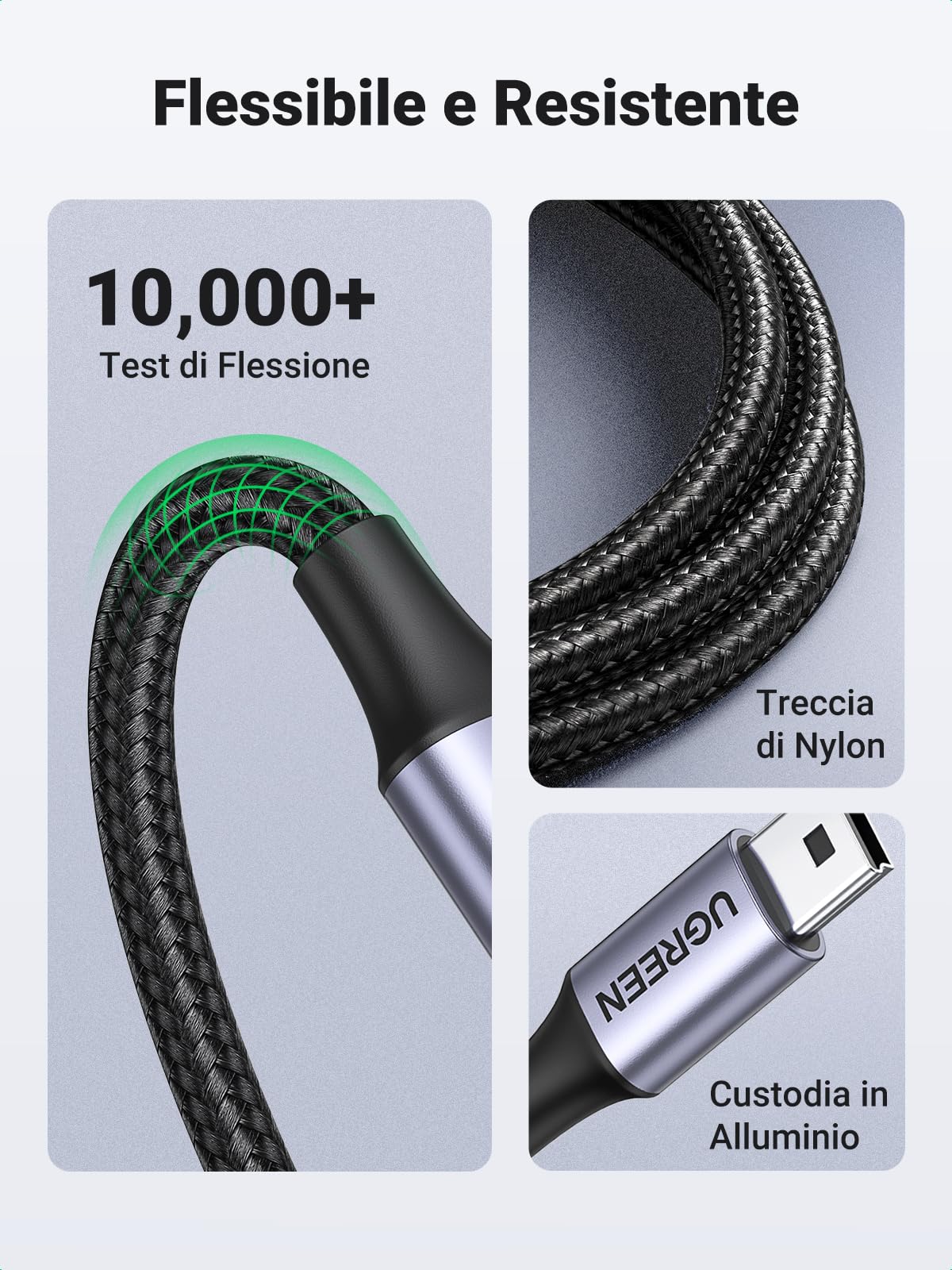 ugreen-cavo-usb-a-2-0-a-mini-b-nylon-1m image 7