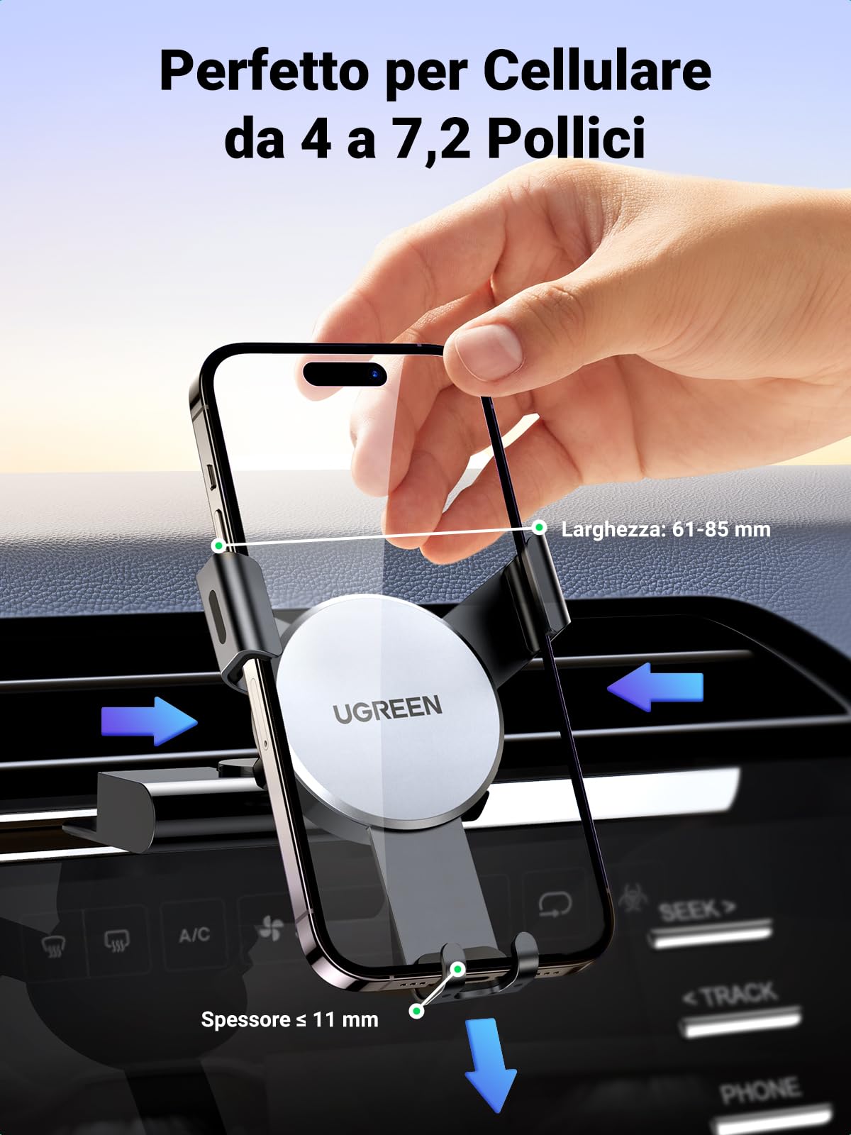 ugreen-supporto-telefono-auto-a-gravit-in-alluminio-per-slot-cd image 2