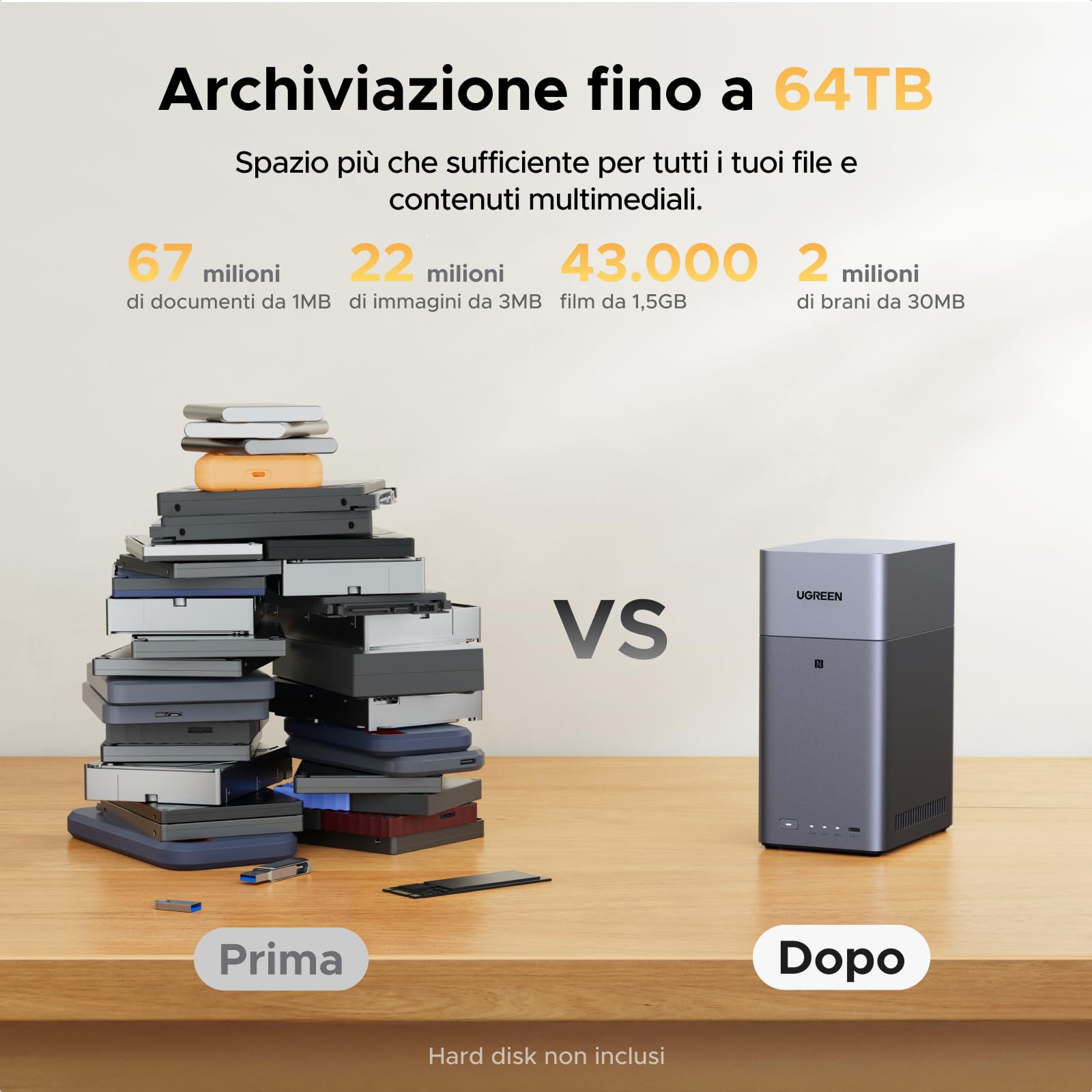 ugreen-nasync-dh2300-nas-2-vani-rk3576-8-core-4gb-senza-hdd image 2