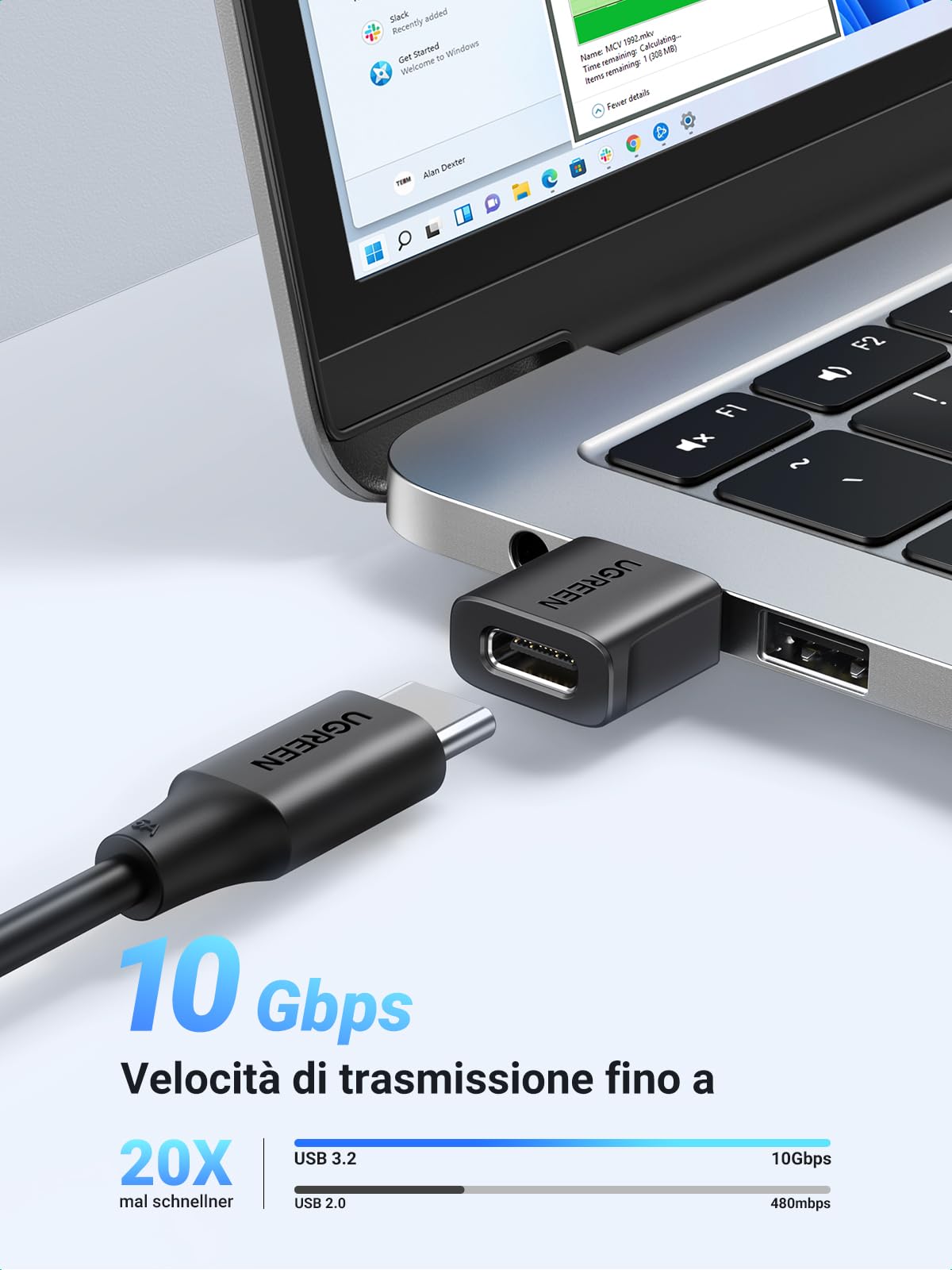 ugreen-adattatore-usb-c-a-usb-a-3-1-10gbps-confezione-3-pezzi image 2
