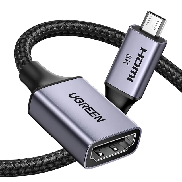 ugreen-adattatore-micro-hdmi-a-hdmi-2-1-8k-60hz-cavo-25cm-bidirezionale image 1