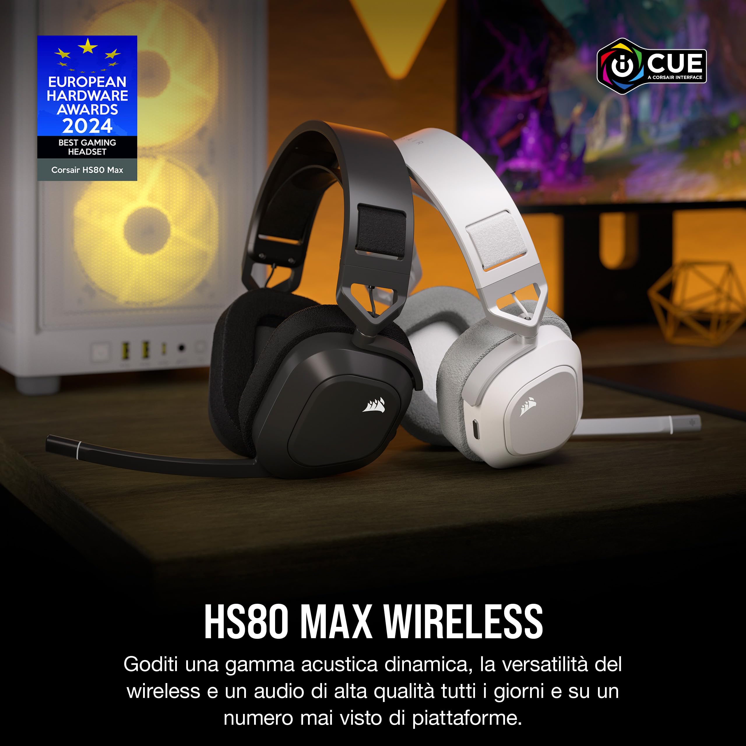 corsair-hs80-max-cuffie-gaming-wireless-bluetooth-dolby-atmos-grigio-acciaio image 2