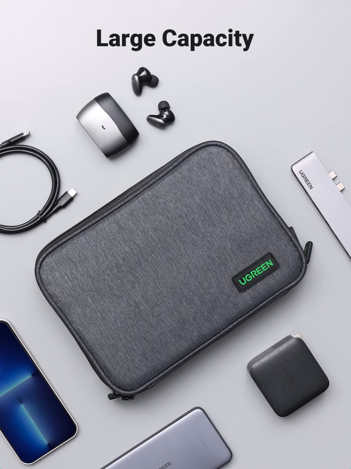 ugreen-organizer-cavi-borsa-da-viaggio-24-5x17-5x5cm-grigio-scuro image 3
