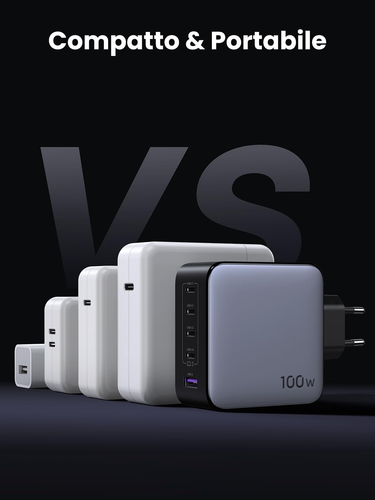 ugreen-nexode-caricatore-usb-c-gan-100w-a-5-porte-4-usb-c-usb-a image 8