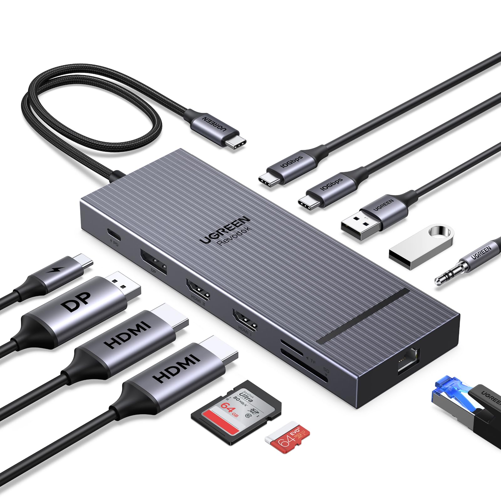 ugreen-revodok-pro-3121-hub-usb-c-12-in-1-triplo-display-4k image 1