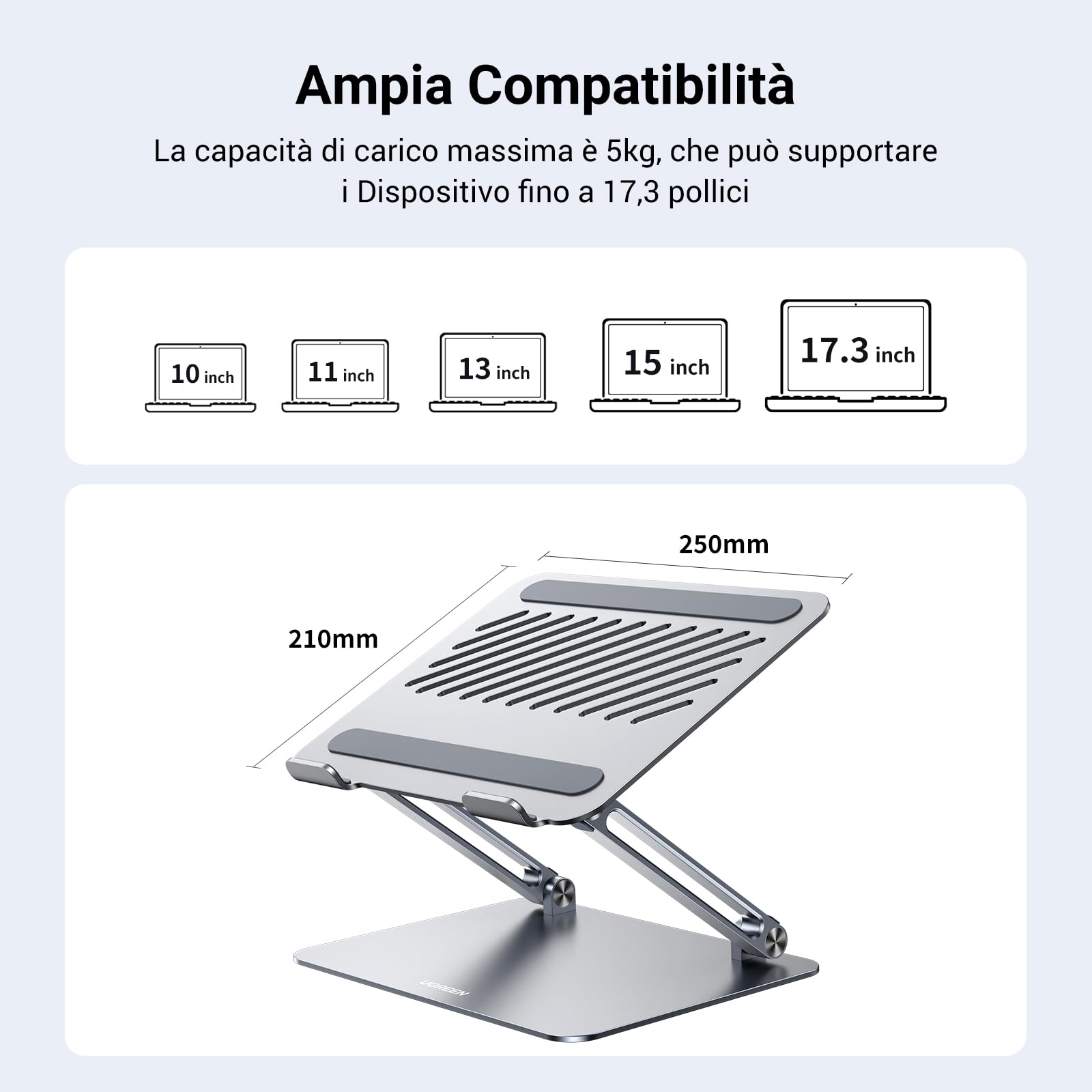 ugreen-supporto-laptop-regolabile-10-16-pollici-in-alluminio-stand-pieghevole-er image 4
