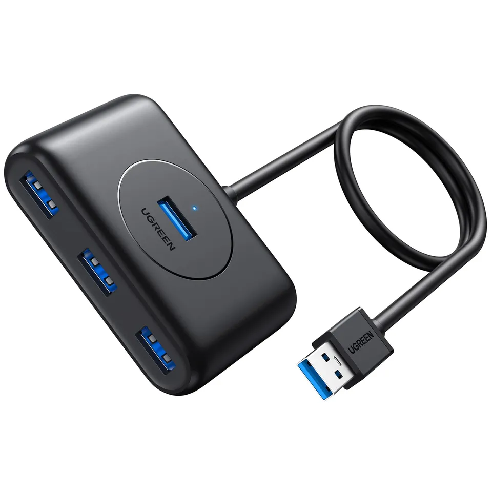 ugreen-hub-usb-3-0-4-porte-5gbps-con-cavo-100cm-led-nero image 1