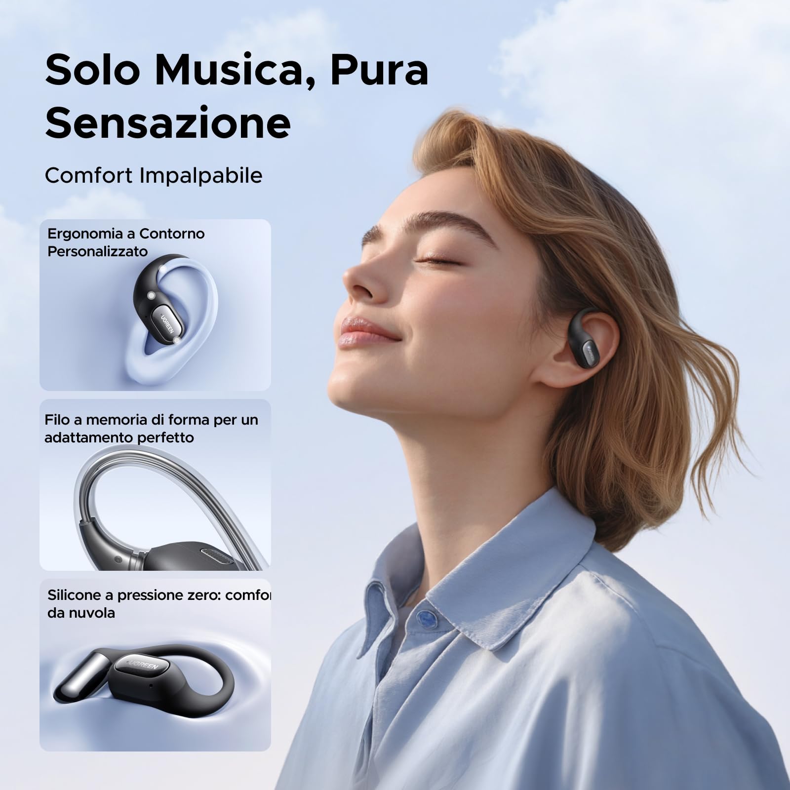 ugreen-fitbuds-cuffie-open-ear-bluetooth-6-0-enc-28-ore-nero image 2