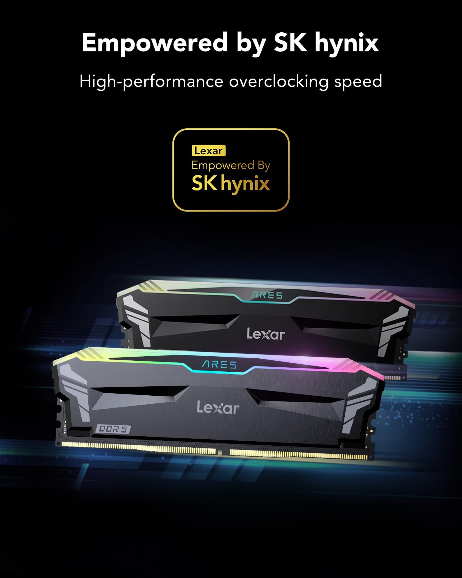 lexar-rgb-ddr5-ram-32gb-kit-2x16gb-6800mhz-cl34-xmp-3-0-amd-expo-1-4v image 2