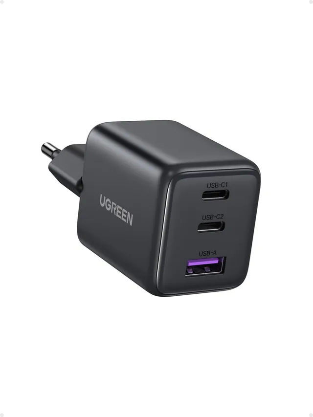 ugreen-zapix-caricatore-usb-c-30w-gan-a-3-porte-pd-nero image 1