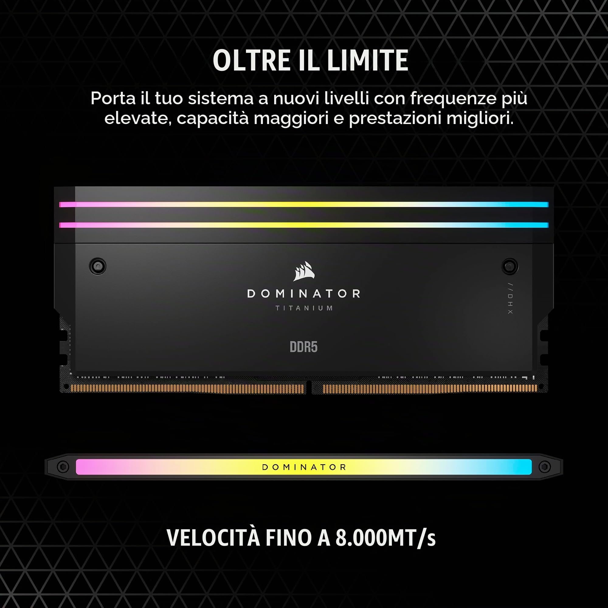 corsair-dominator-titanium-rgb-ddr5-96gb-2x48gb-7000mhz-cl40-intel-xmp-nero image 3